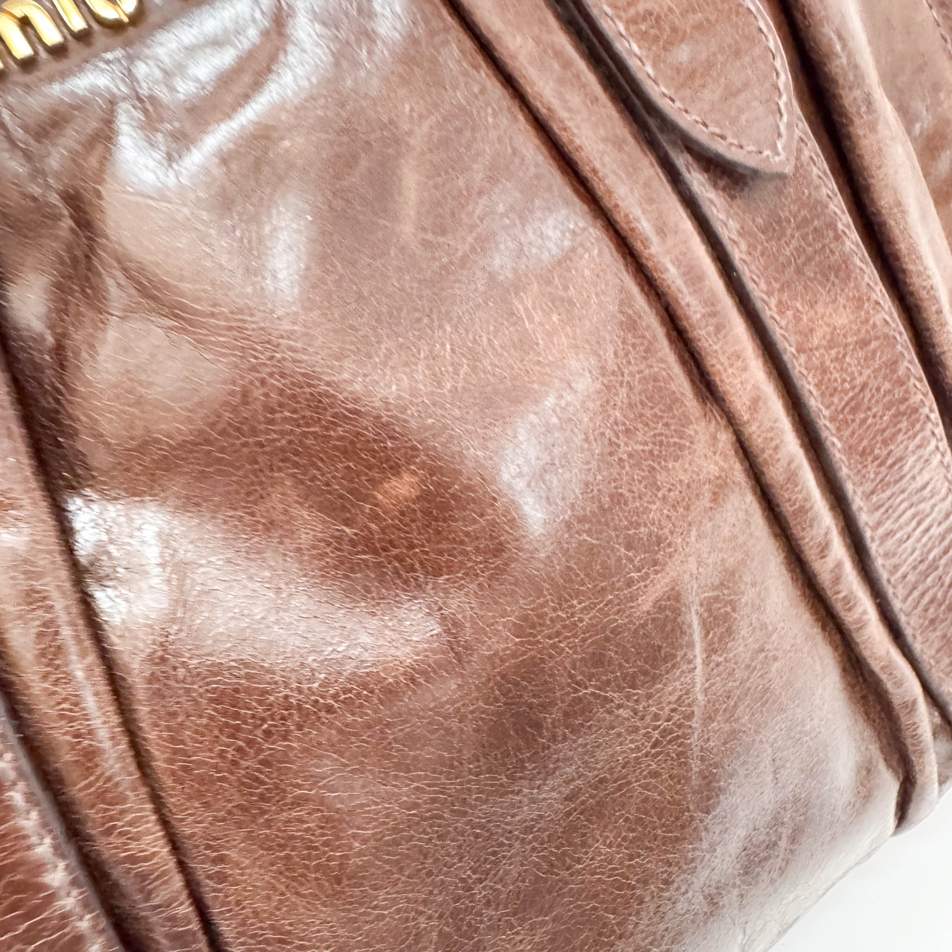 Vitello Brown Leather Top Handle Bag