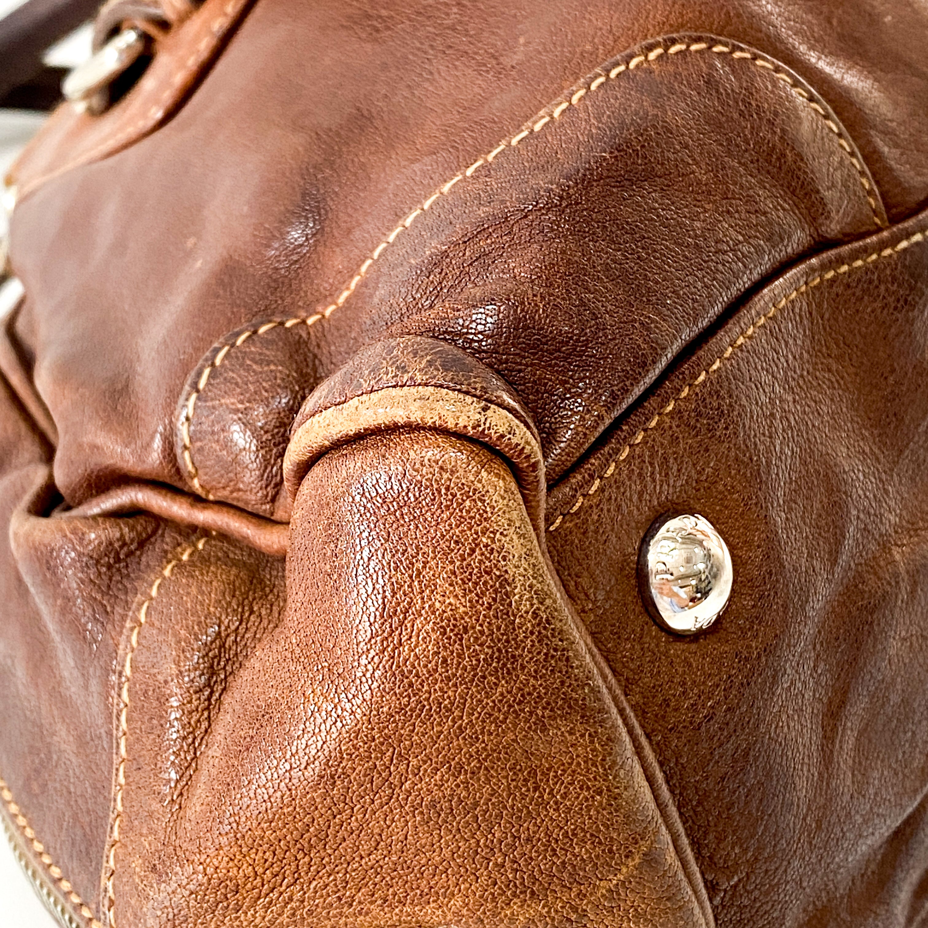 Brown Leather Handle Bag