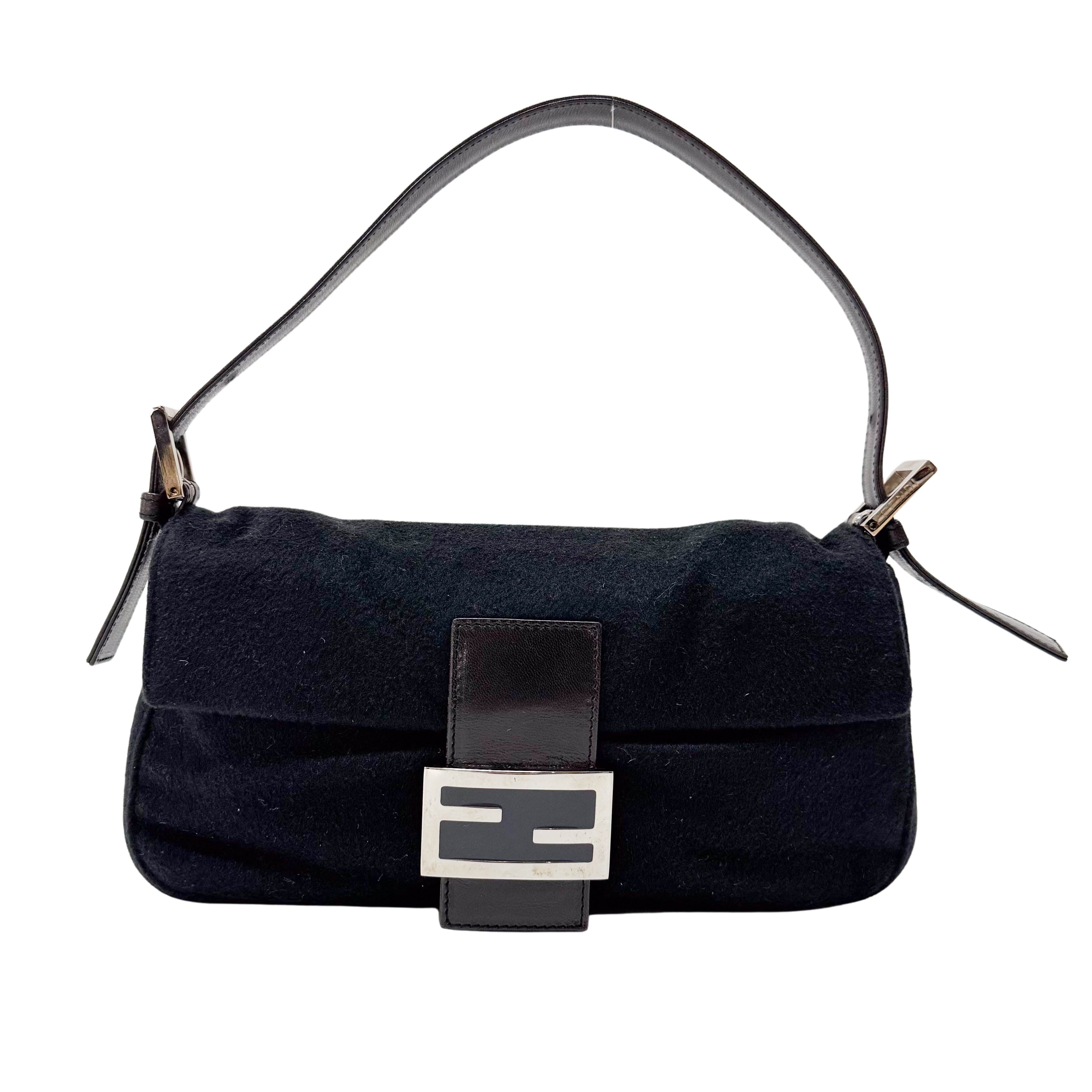 Baguette Black Cashmere Shoulder Bag