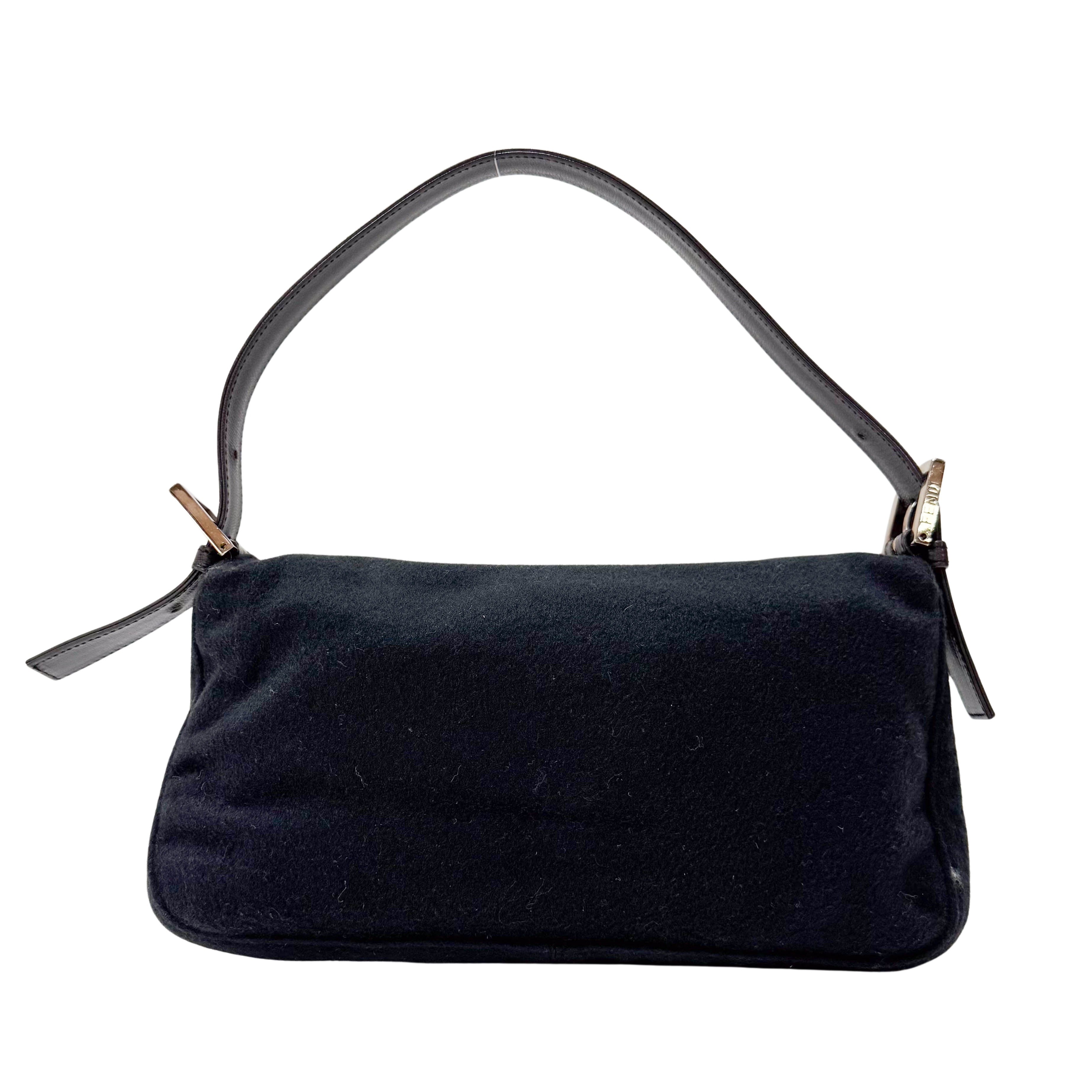 Baguette Black Cashmere Shoulder Bag
