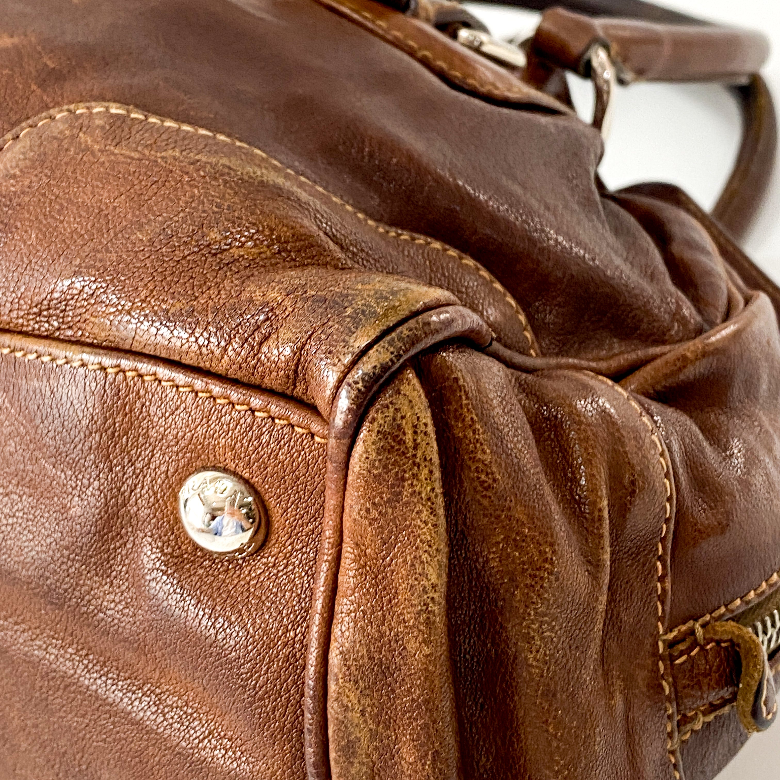Brown Leather Handle Bag