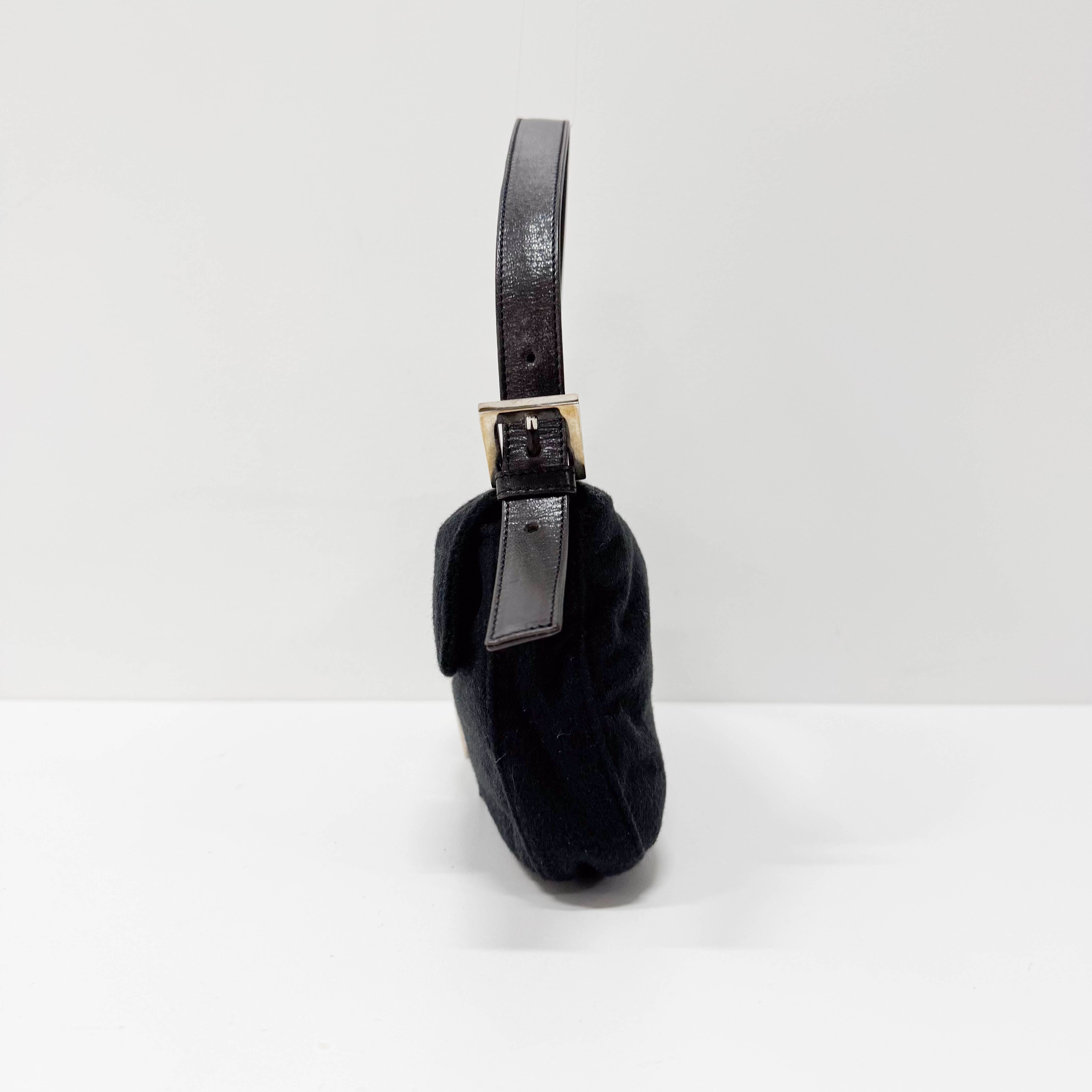 Baguette Black Cashmere Shoulder Bag