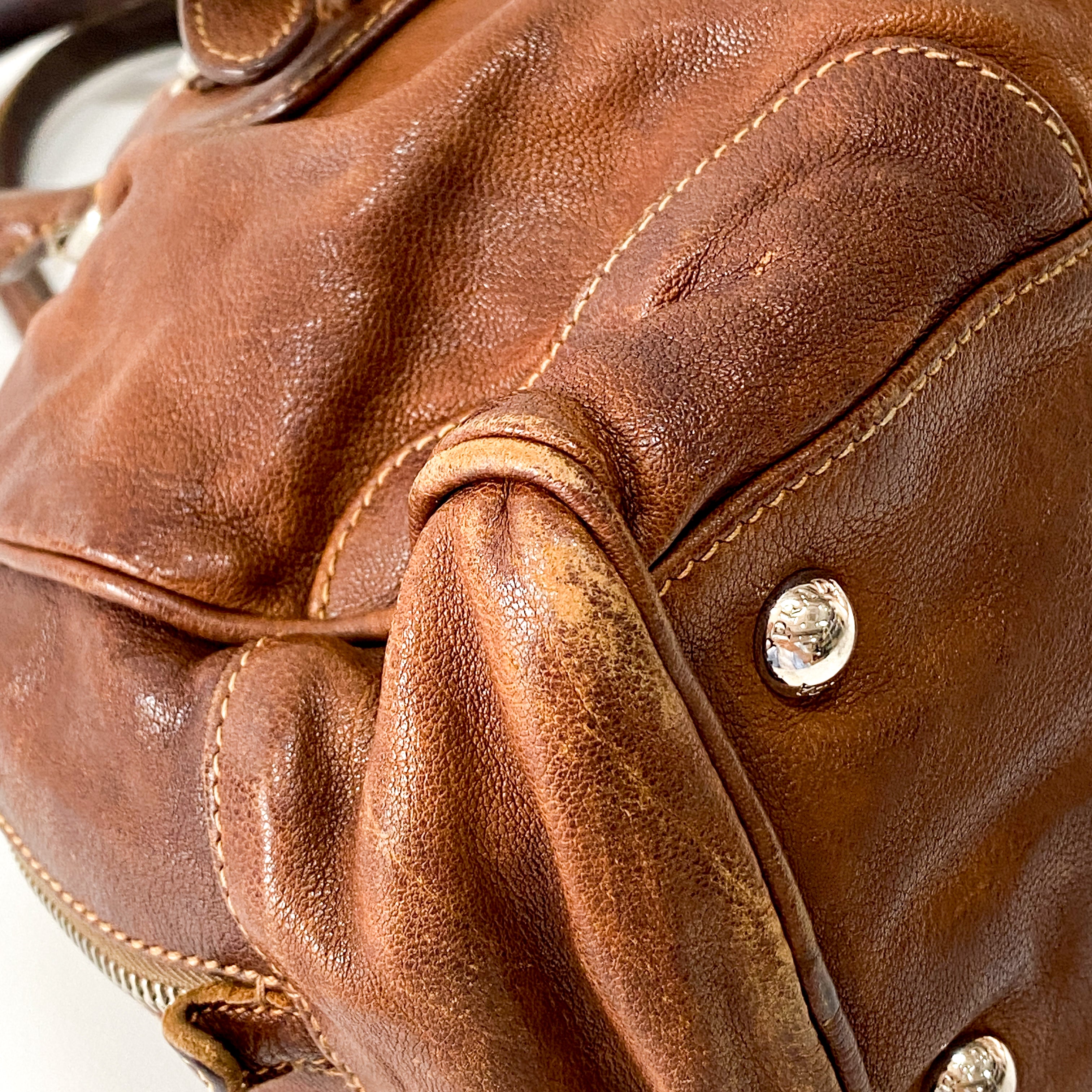 Brown Leather Handle Bag