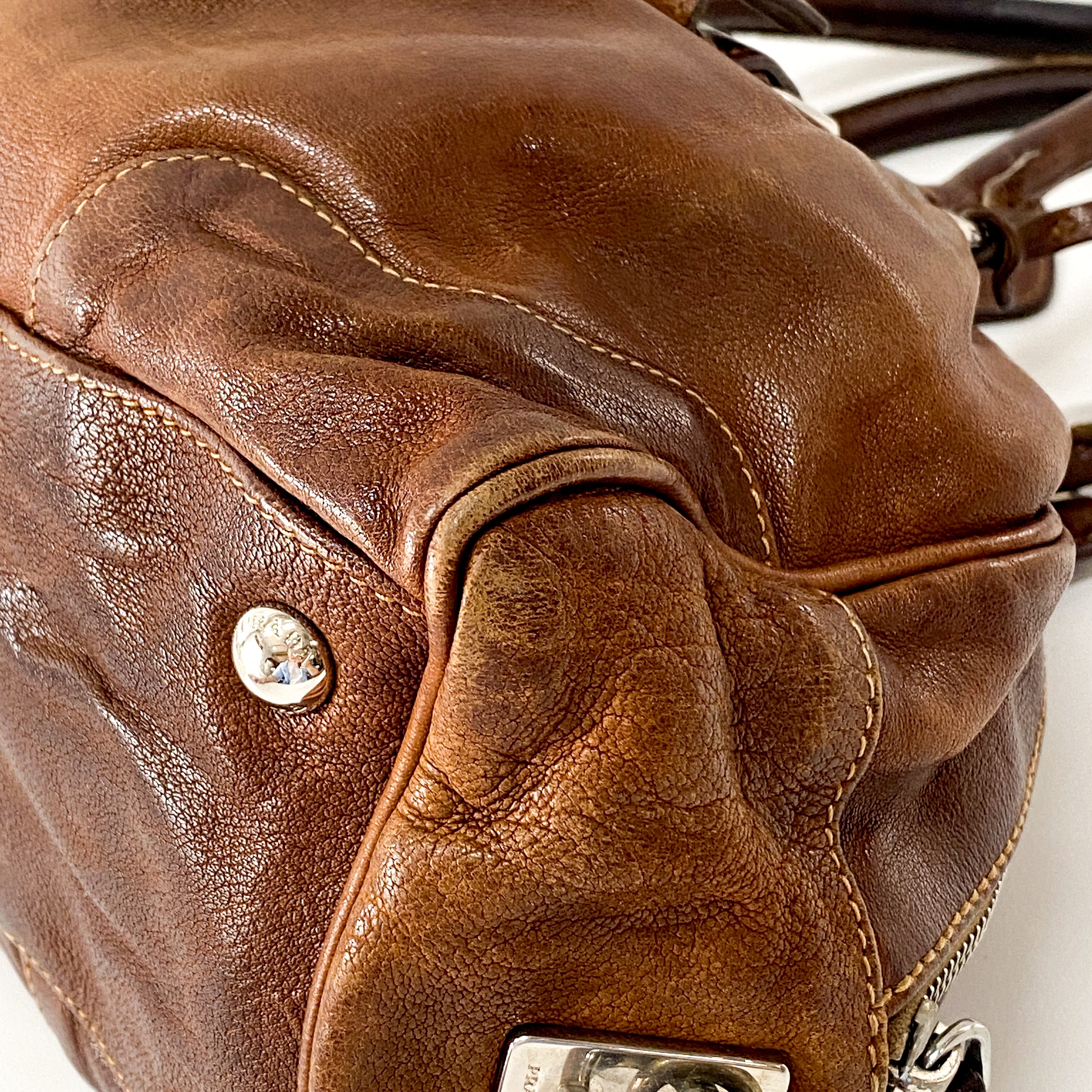 Brown Leather Handle Bag
