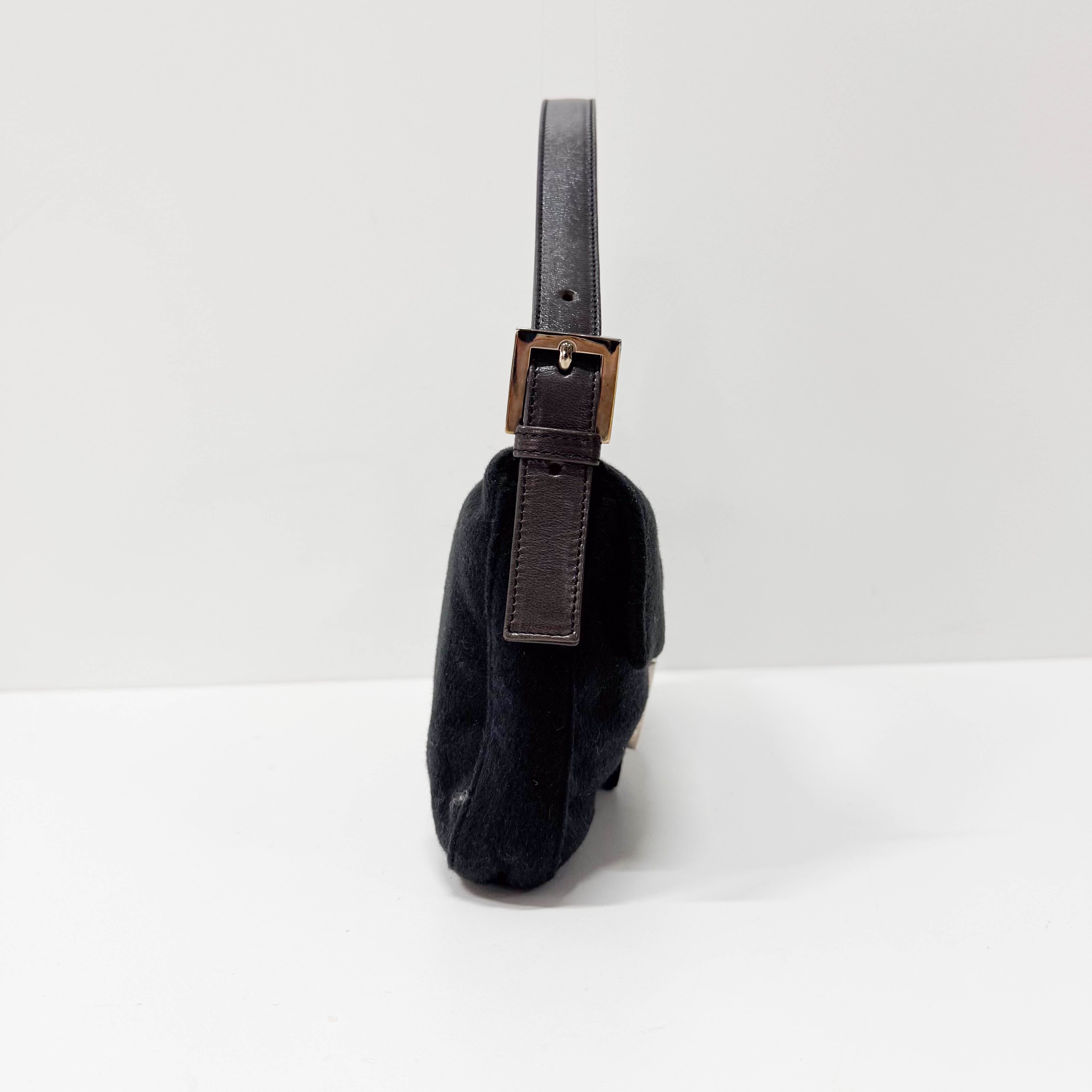 Baguette Black Cashmere Shoulder Bag