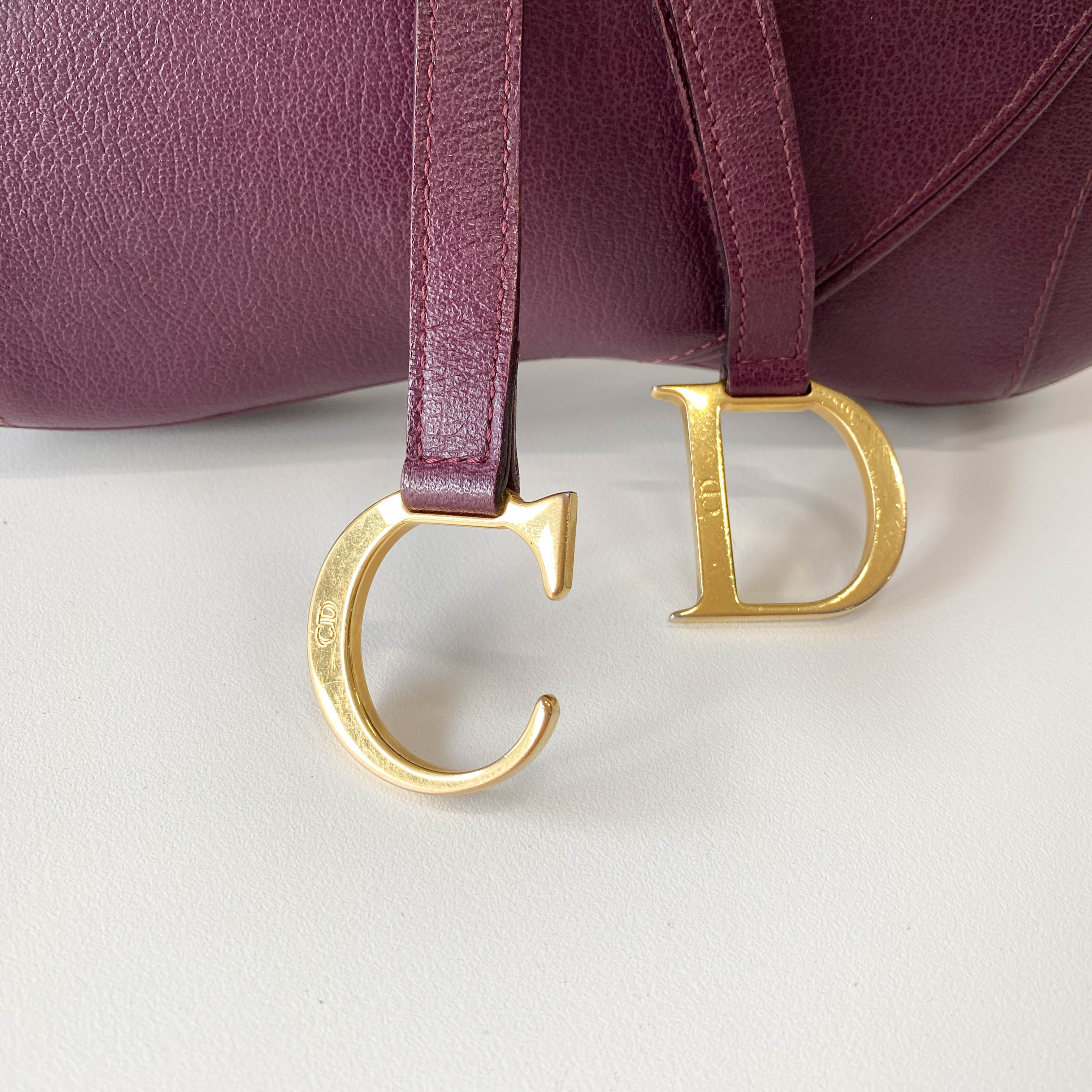 Double Saddle Purple Leather Shoulder Bag