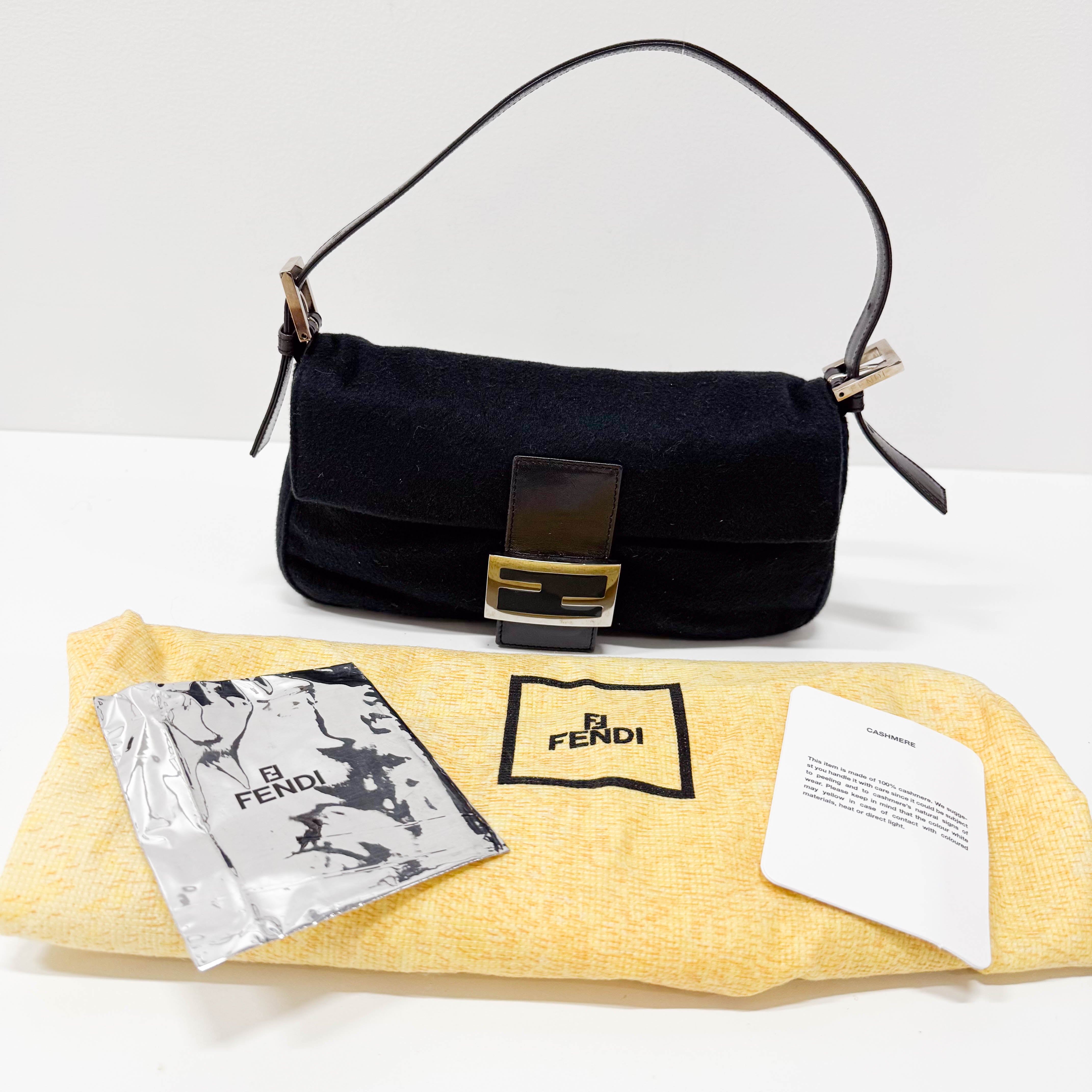 Baguette Black Cashmere Shoulder Bag