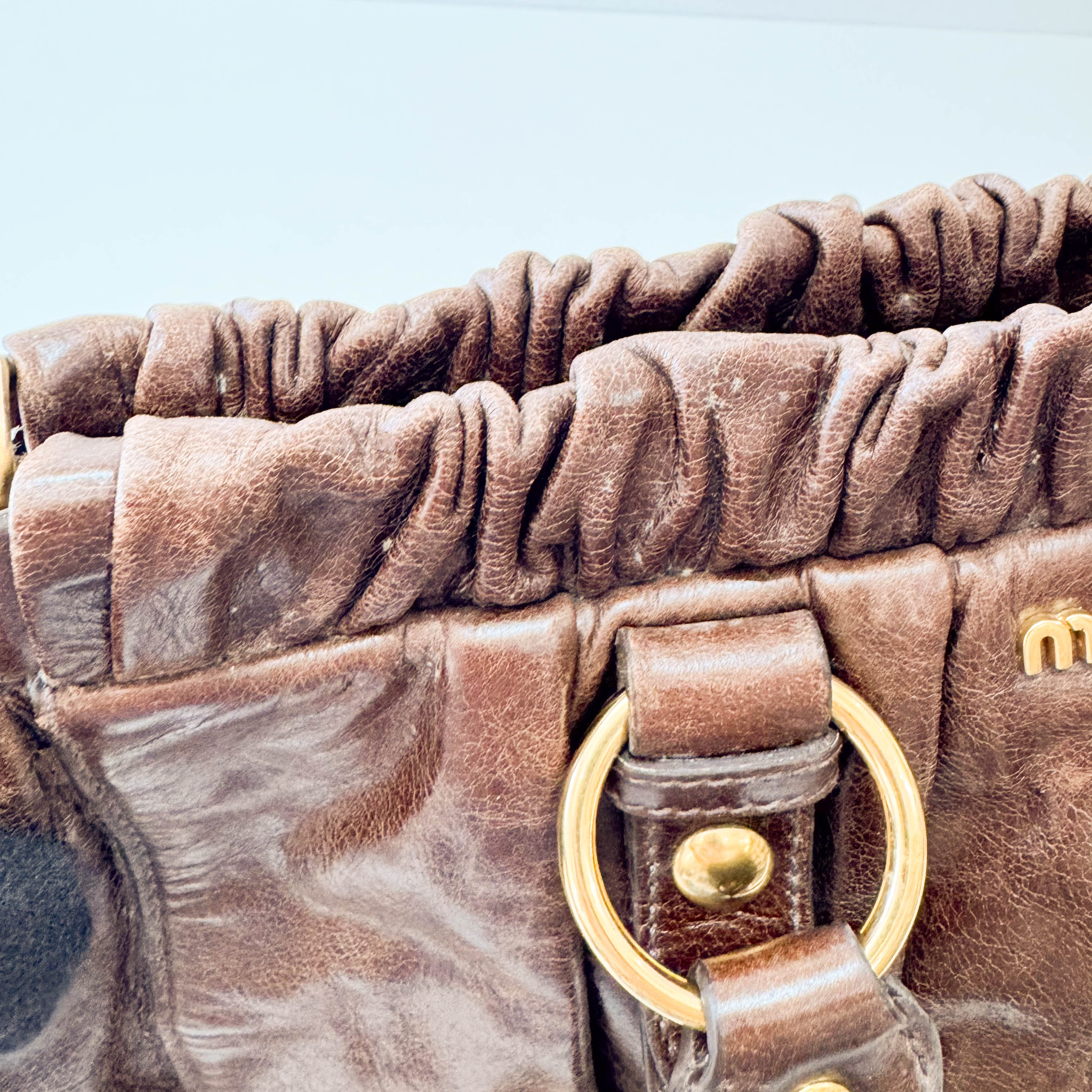 Vitello Brown Leather Top Handle Bag