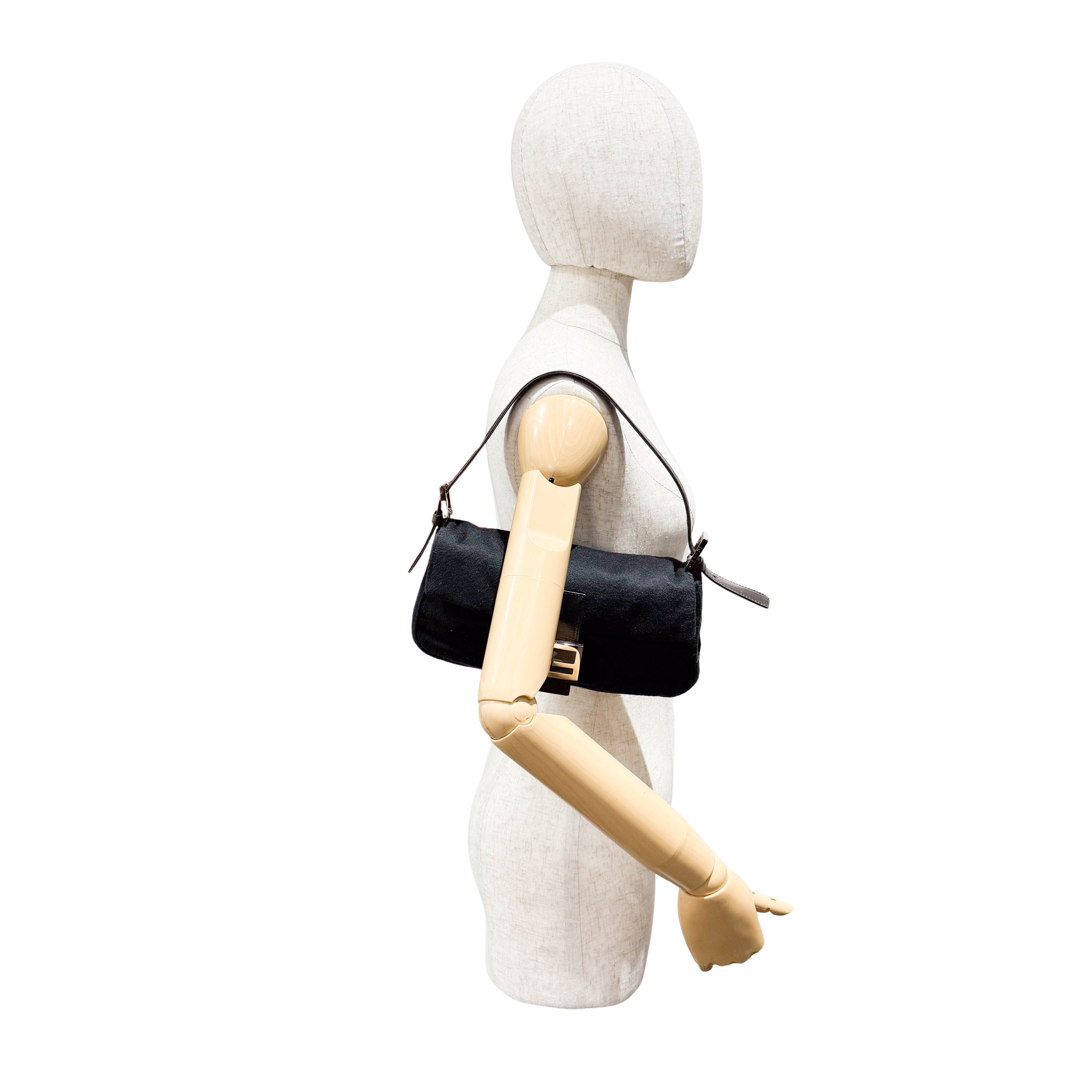 Baguette Black Cashmere Shoulder Bag