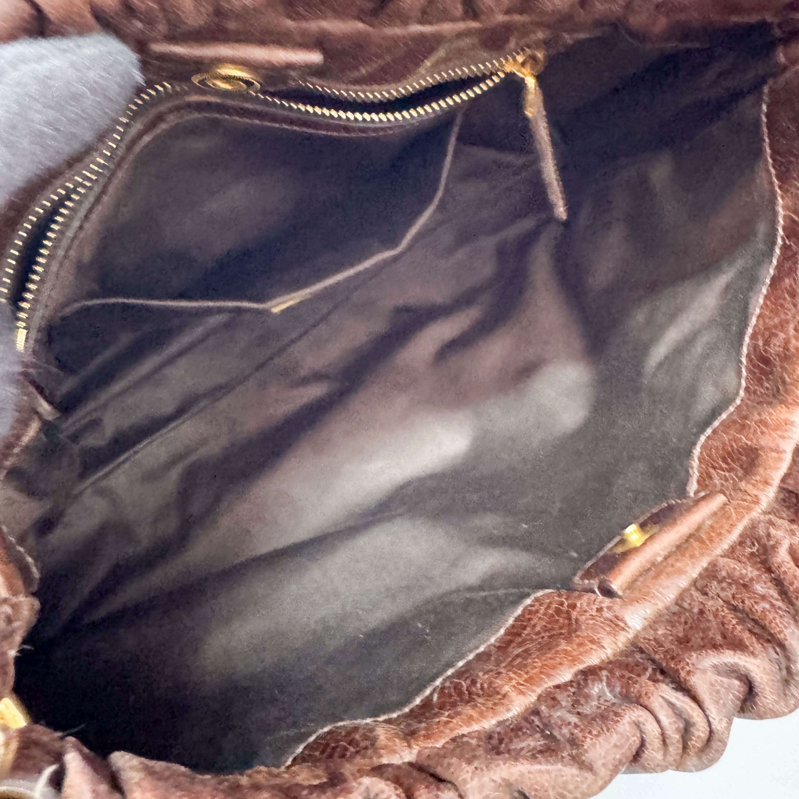 Vitello Brown Leather Top Handle Bag