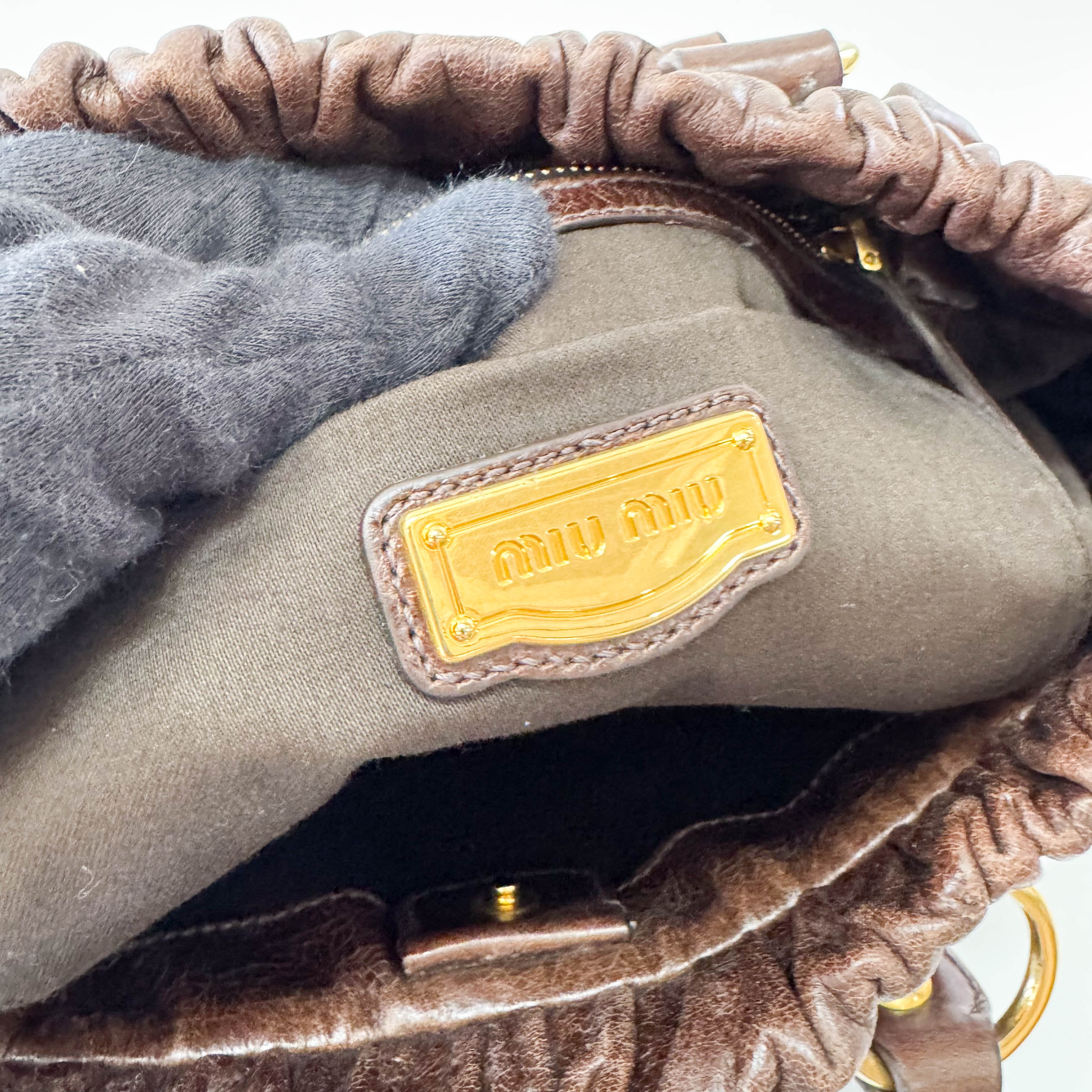 Vitello Brown Leather Top Handle Bag