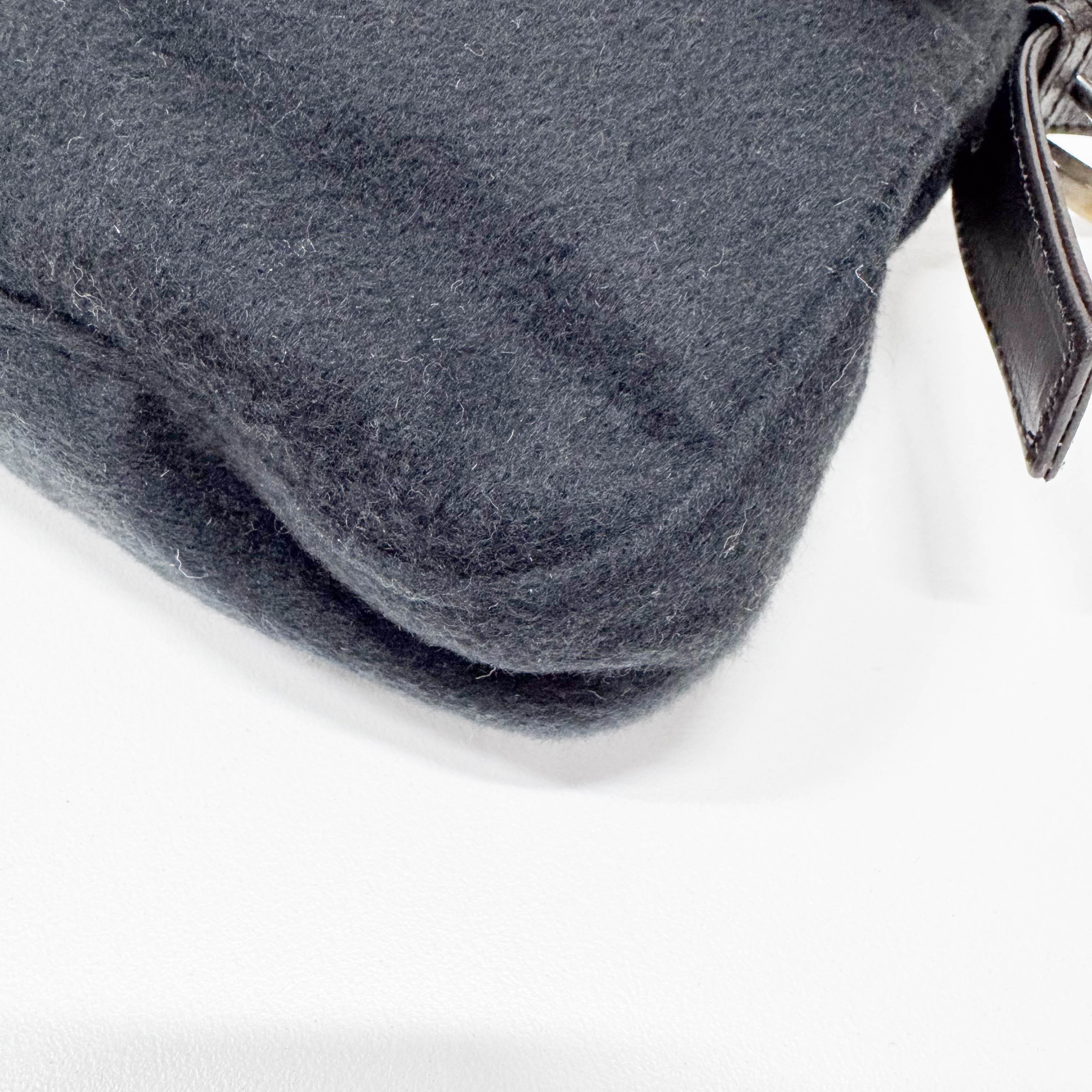 Baguette Black Cashmere Shoulder Bag