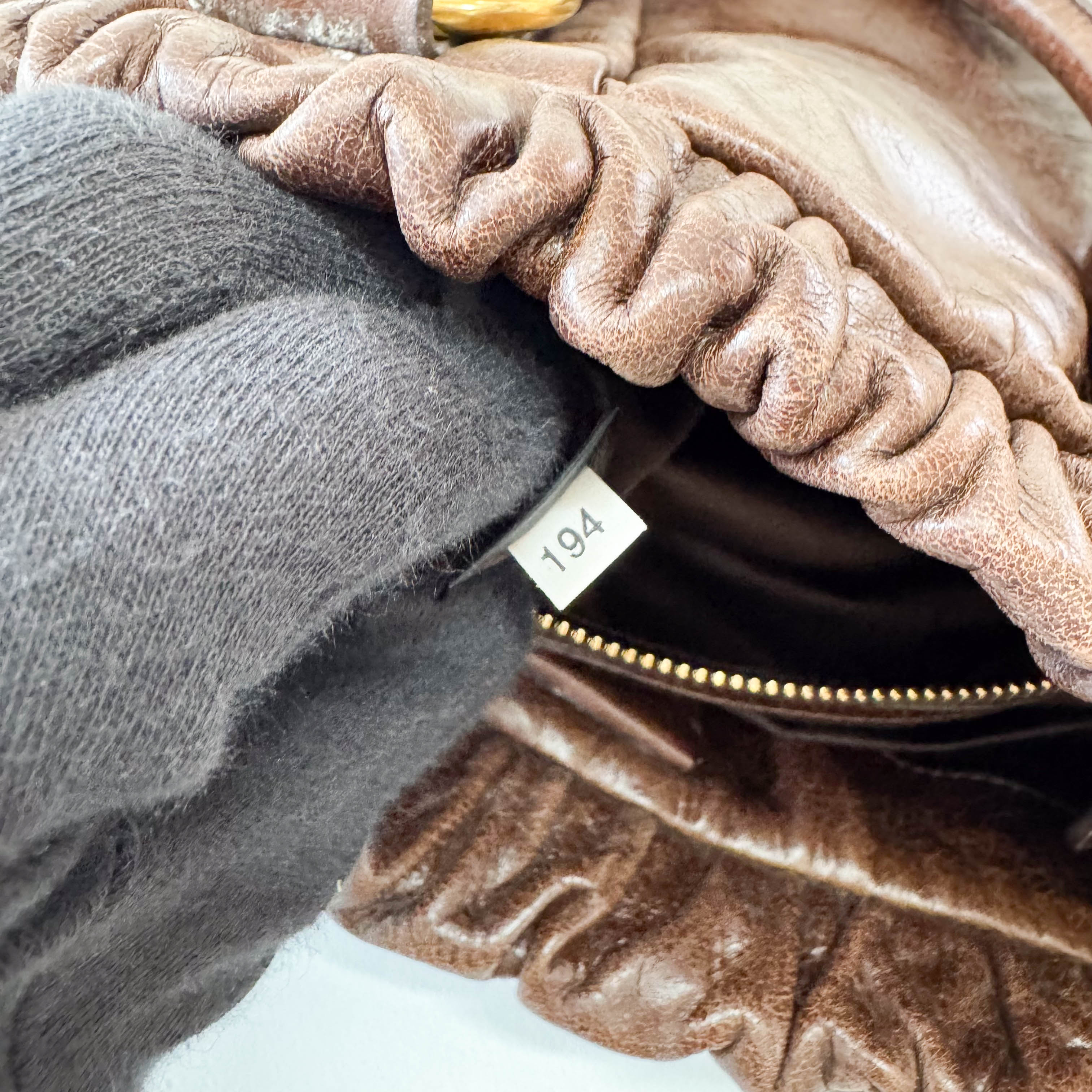 Vitello Brown Leather Top Handle Bag