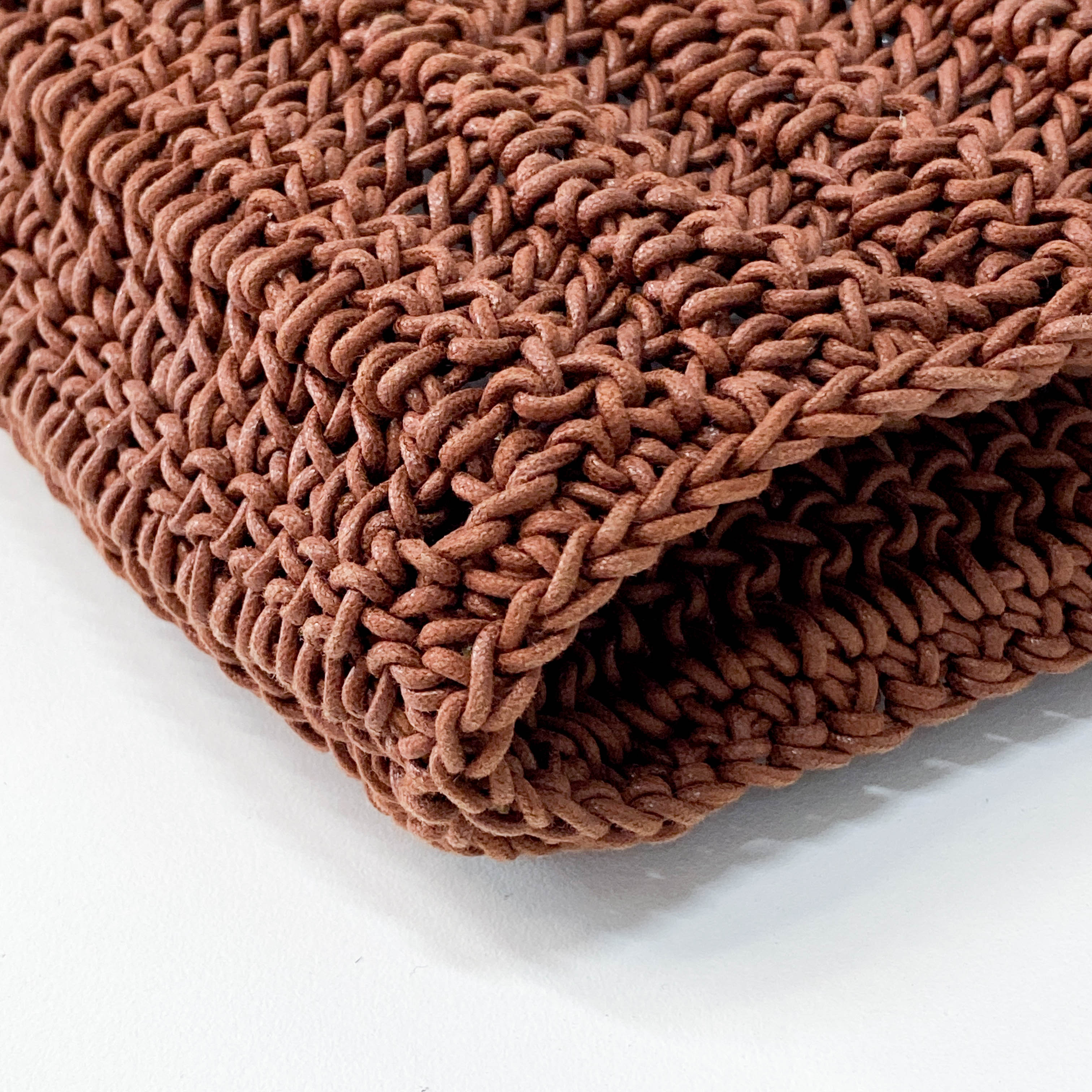 Casette Brown Cotton Beaded Shoulder Bag