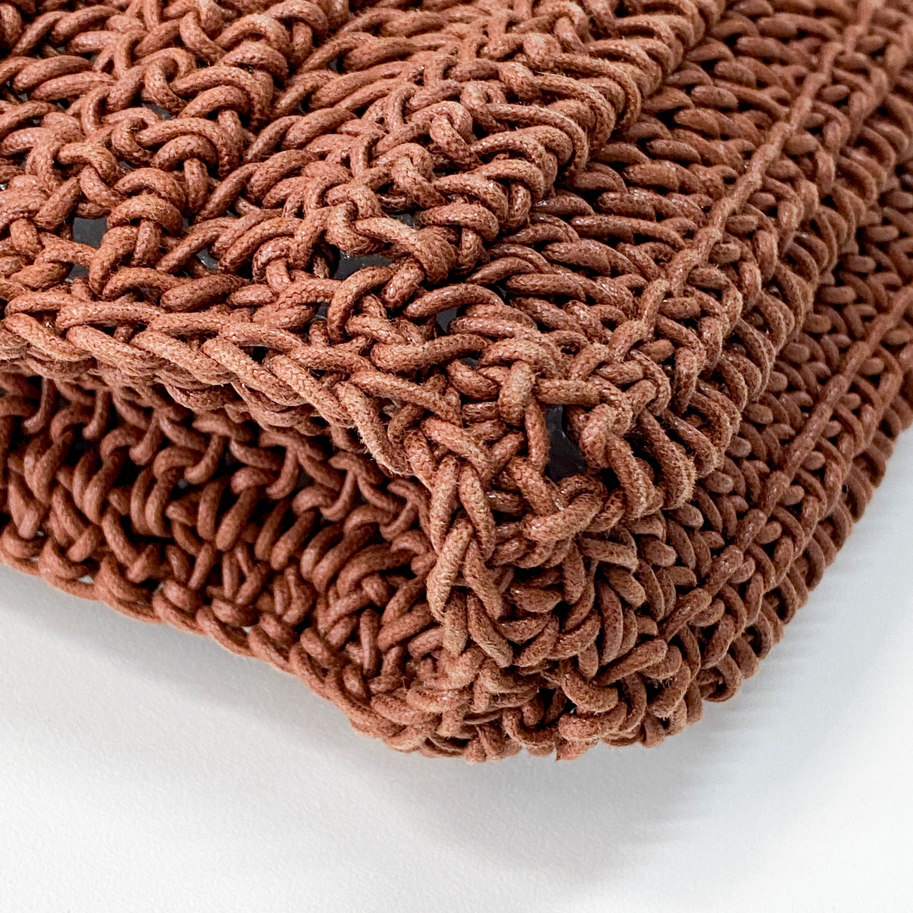 Casette Brown Cotton Beaded Shoulder Bag