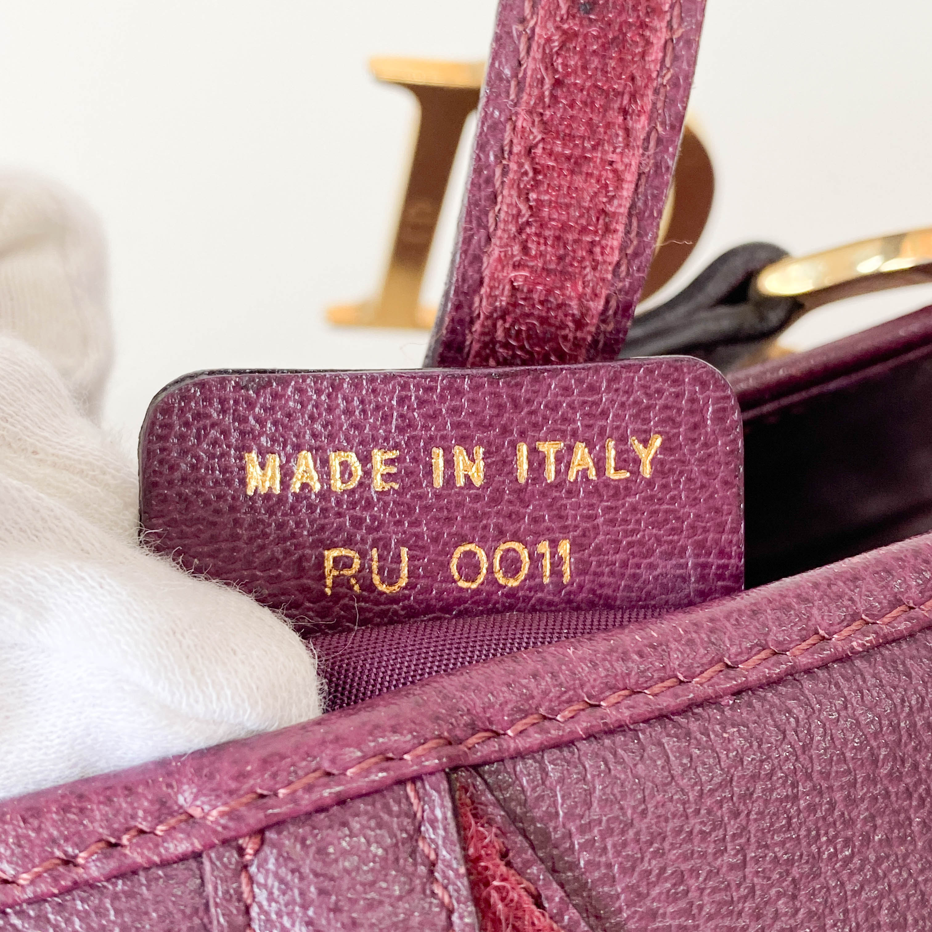 Double Saddle Purple Leather Shoulder Bag