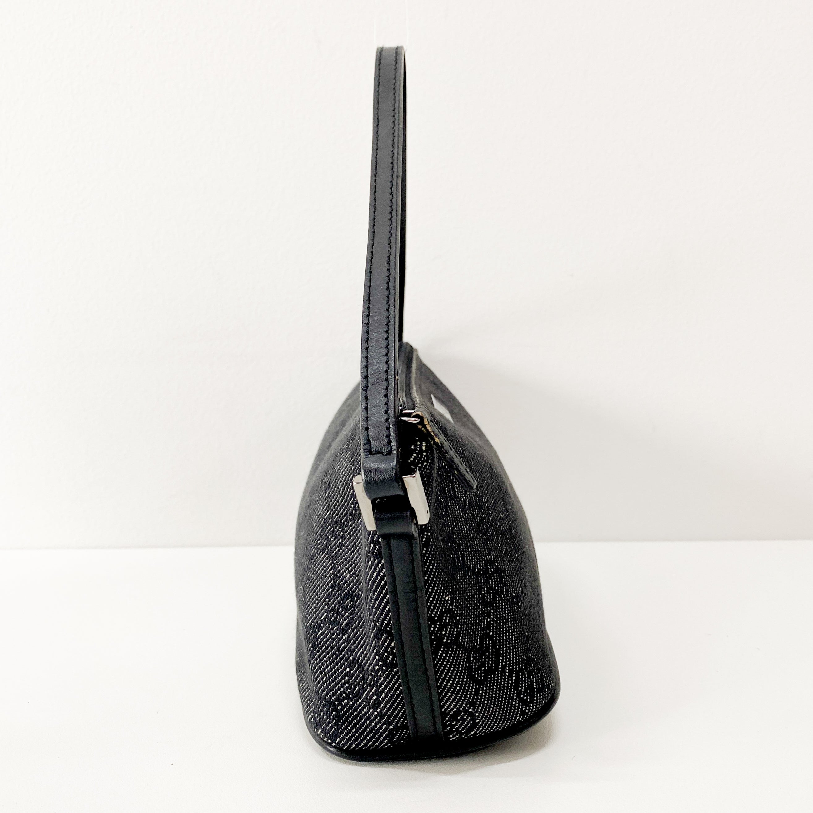 Black GG Canvas Boat Pouch