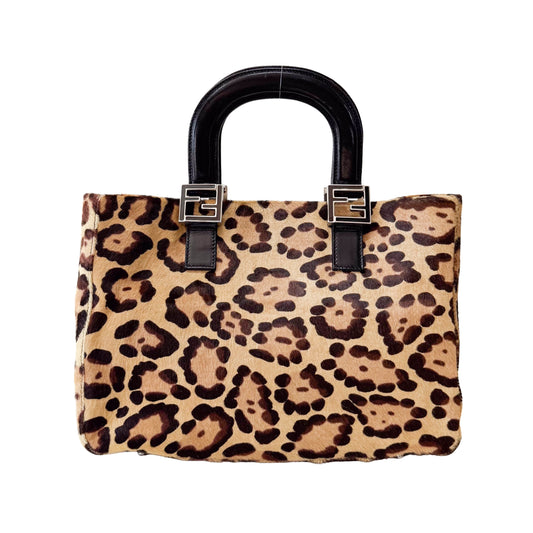 Leopard Pony Hair Hand Bag