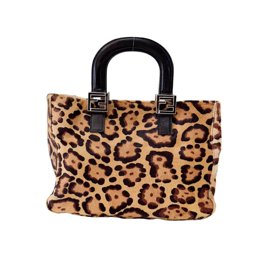 Leopard Pony Hair Hand Bag