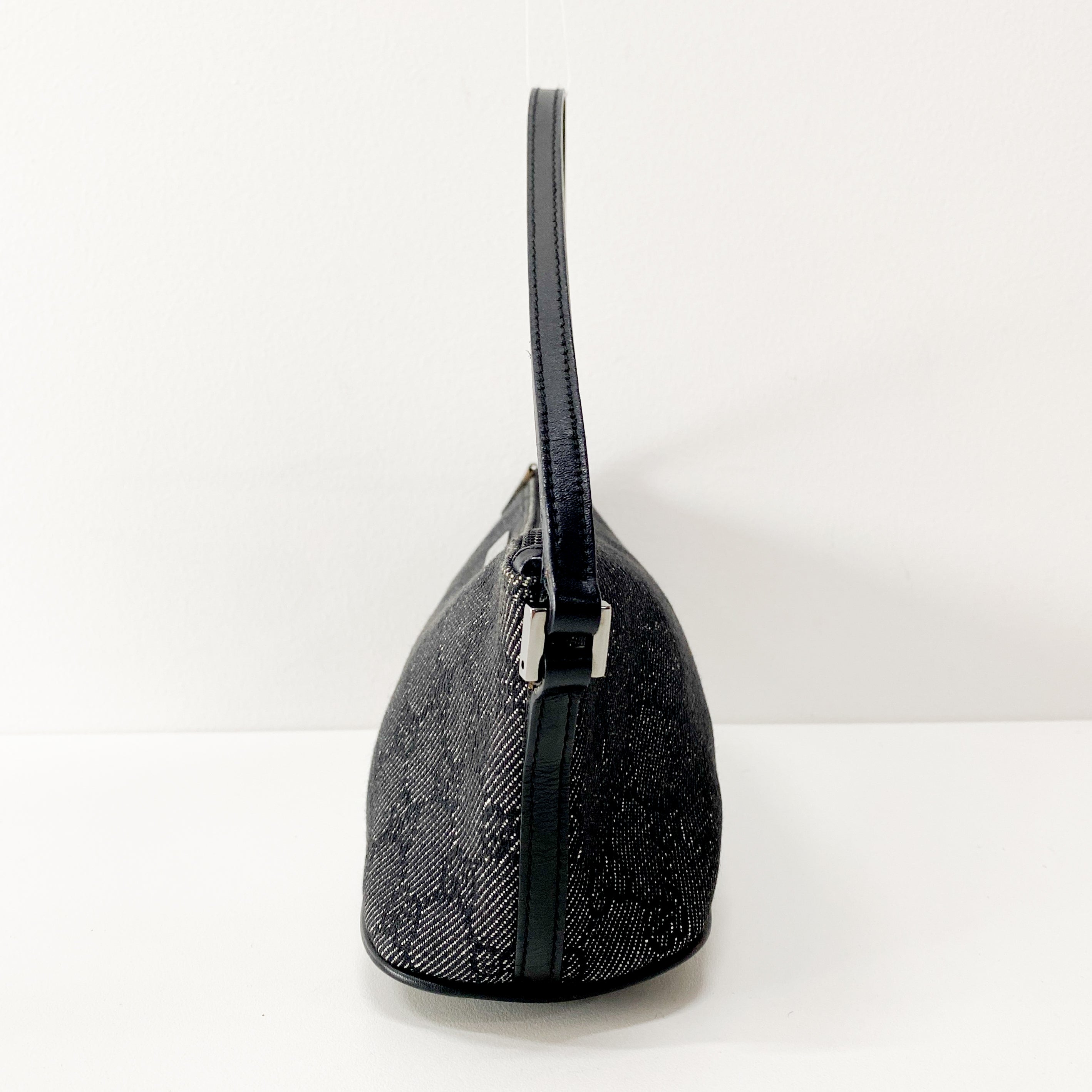 Black GG Canvas Boat Pouch