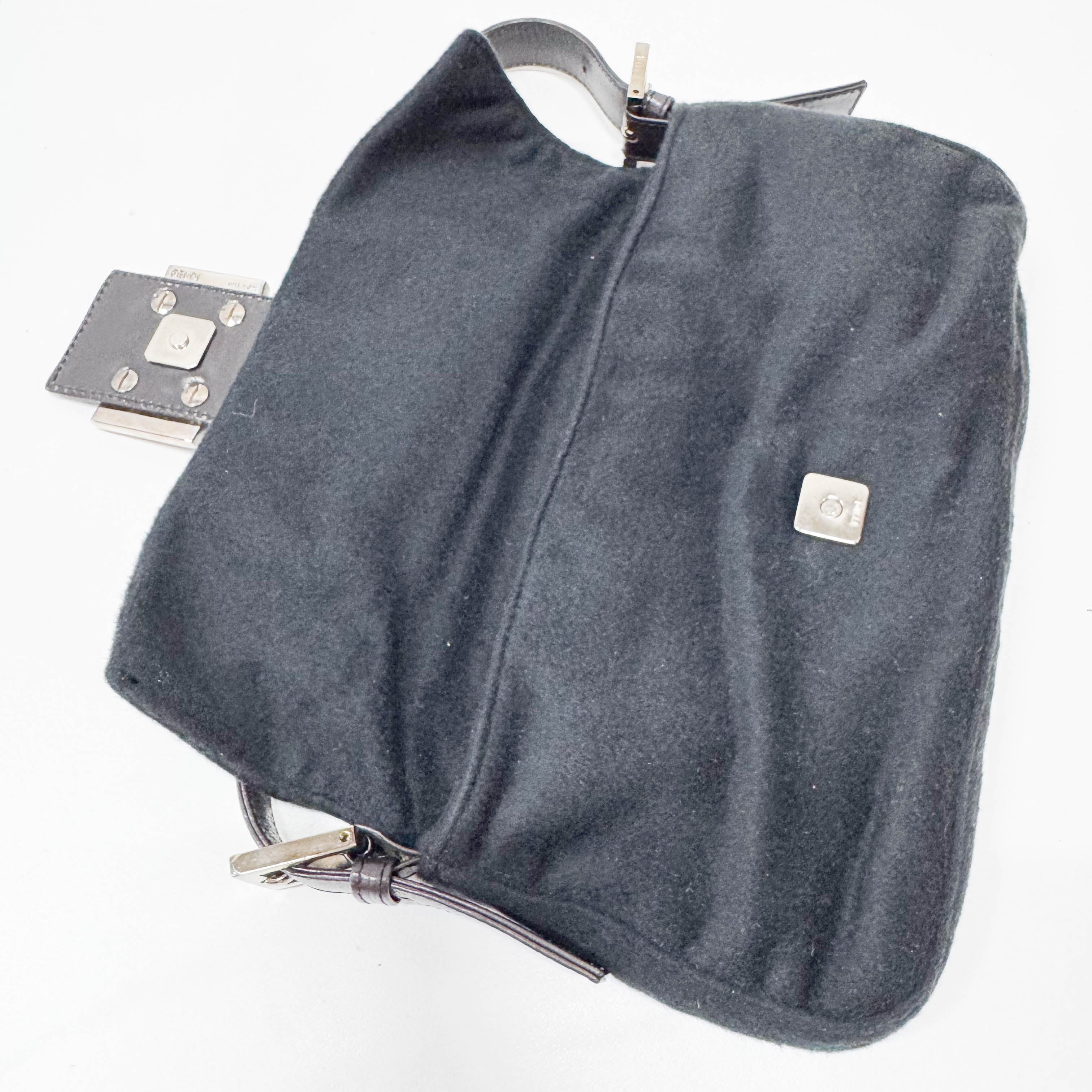 Baguette Black Cashmere Shoulder Bag