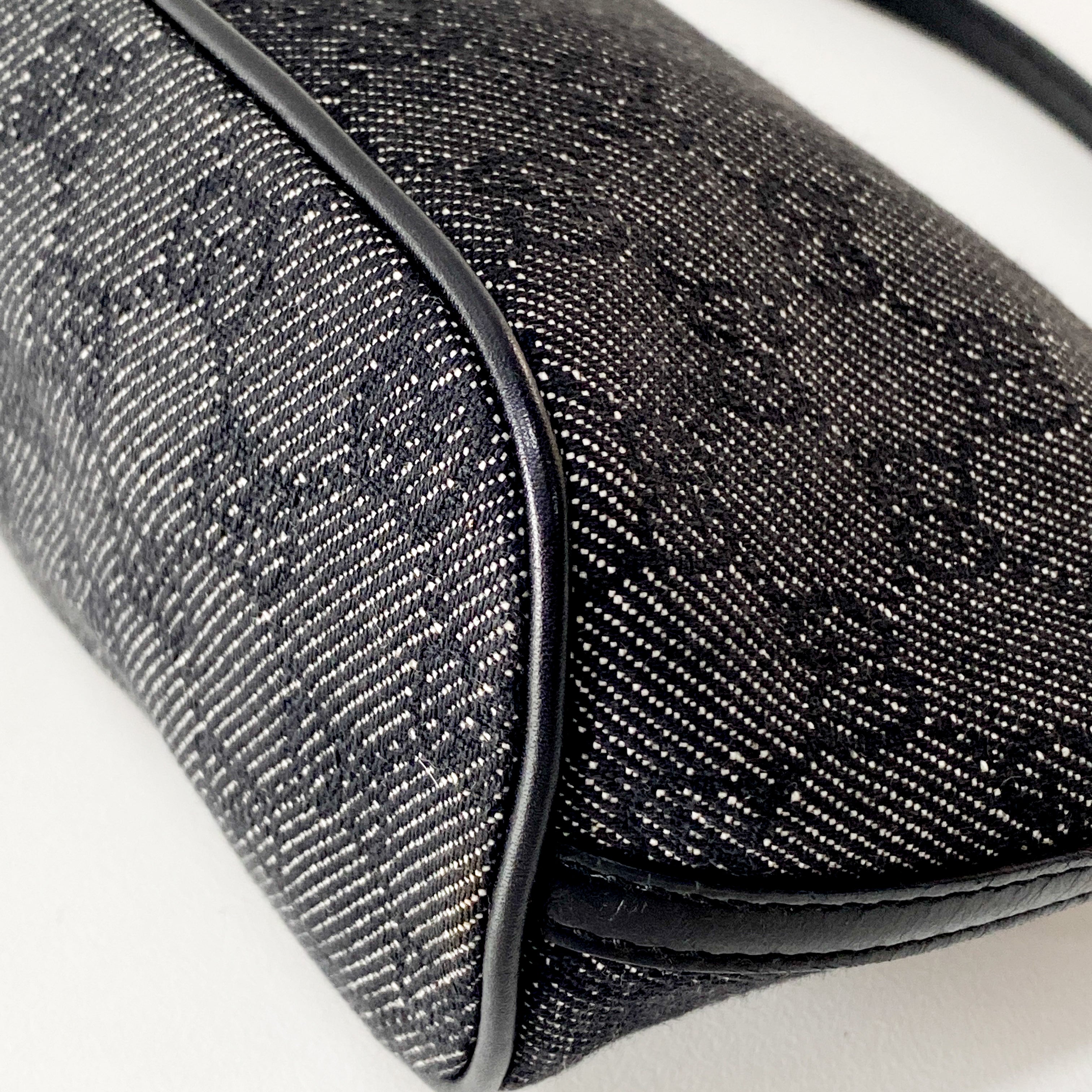 Black GG Canvas Boat Pouch