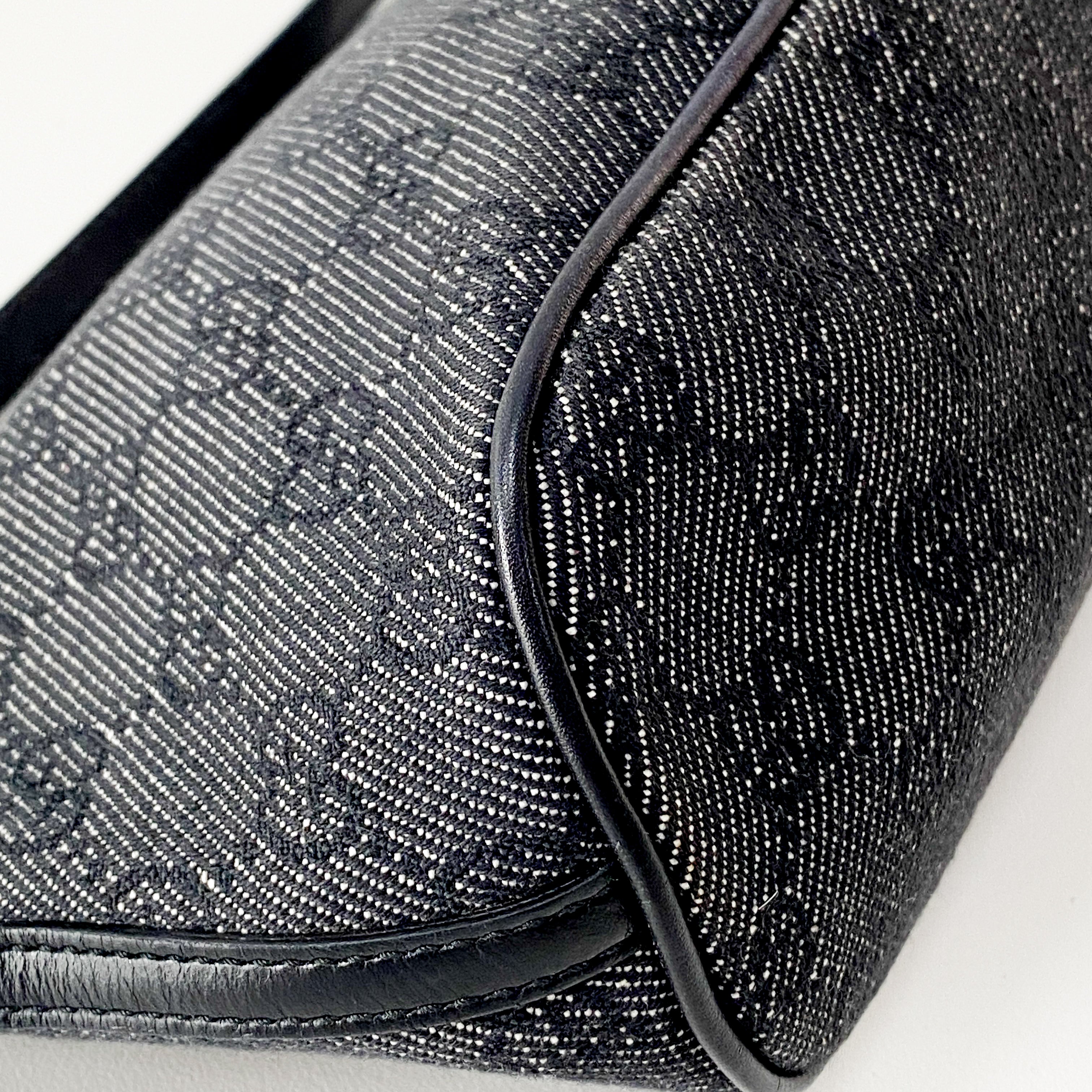 Black GG Canvas Boat Pouch