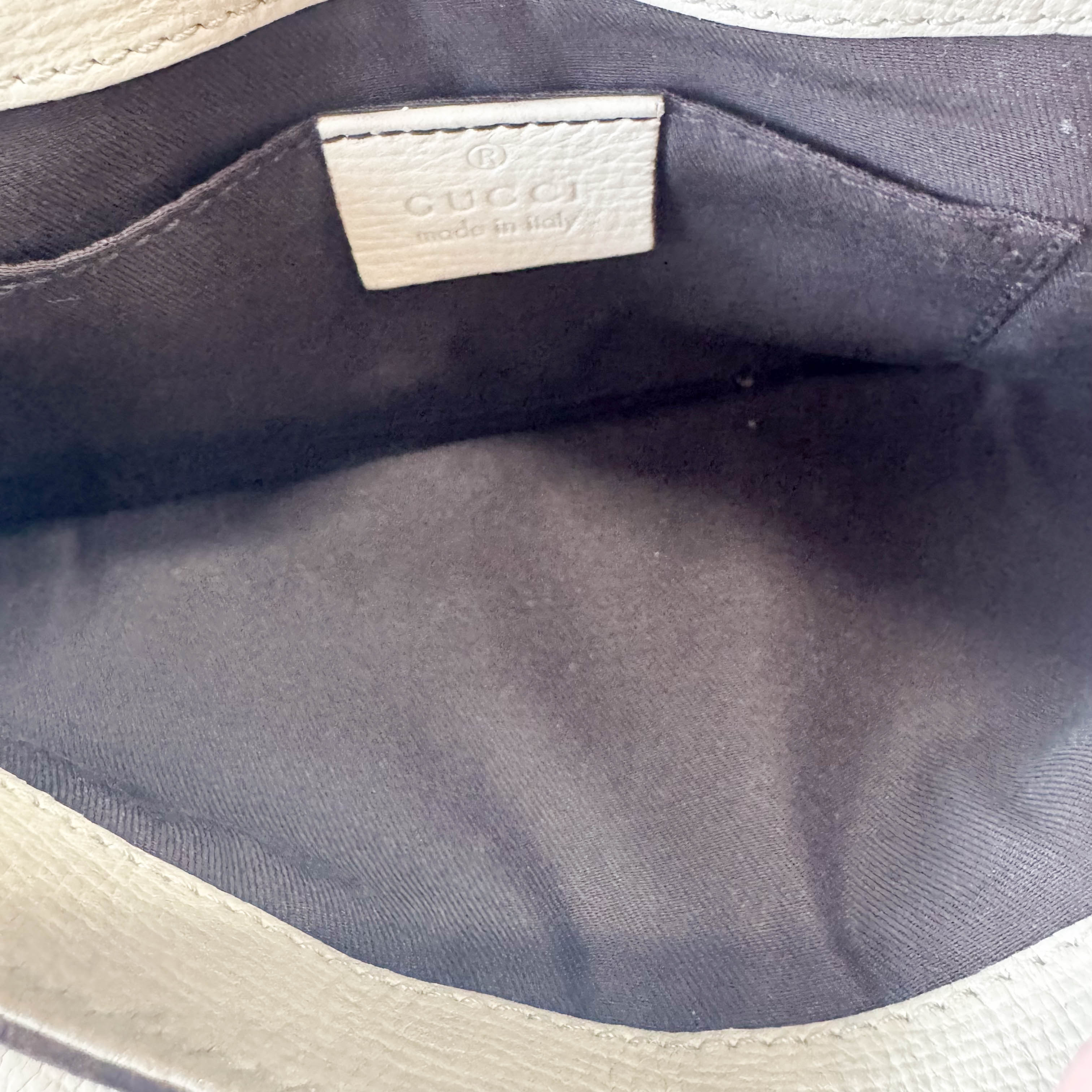 Horsebit Beige Leather Chain Shoulder Bag