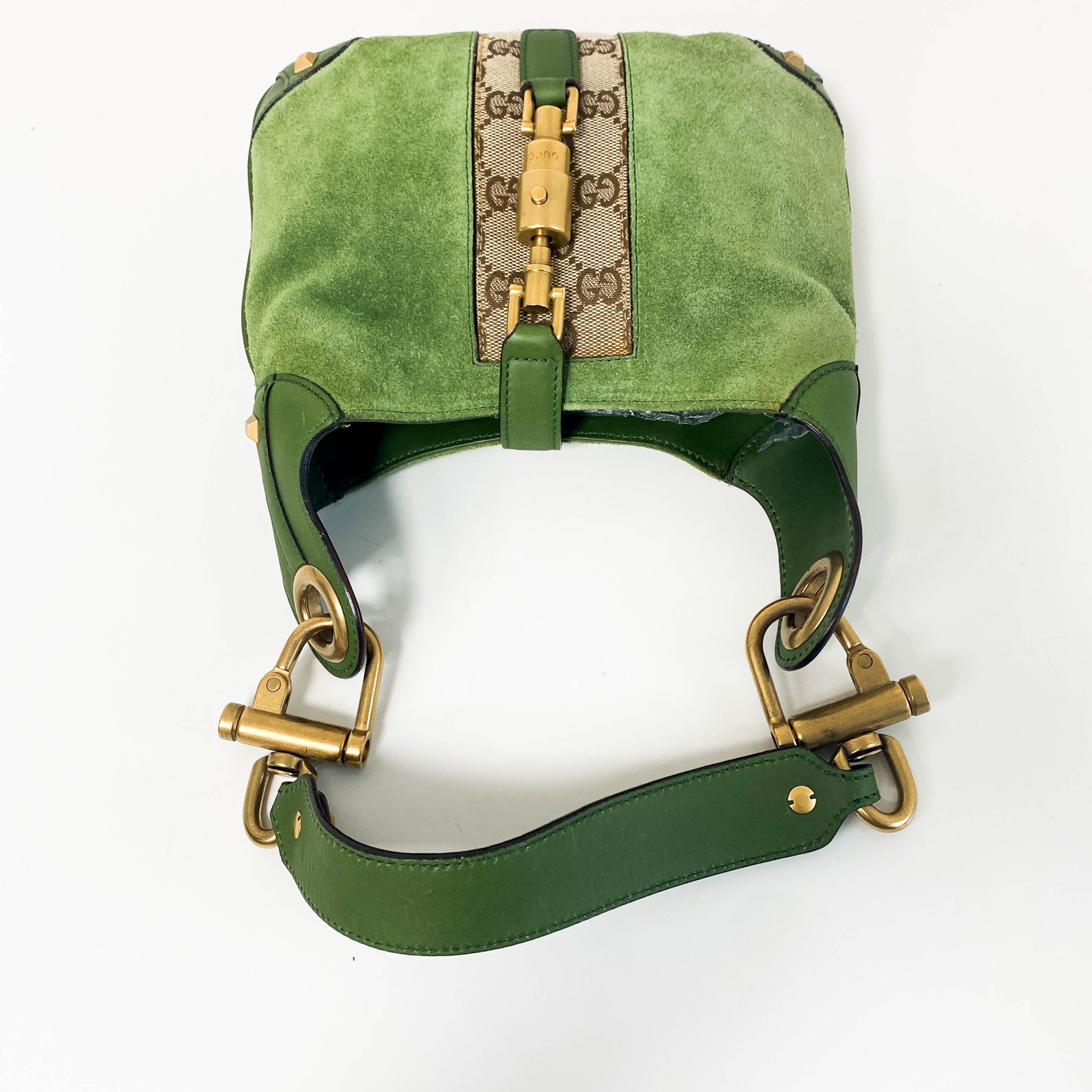 New Jackie Green Suede Shoulder Bag