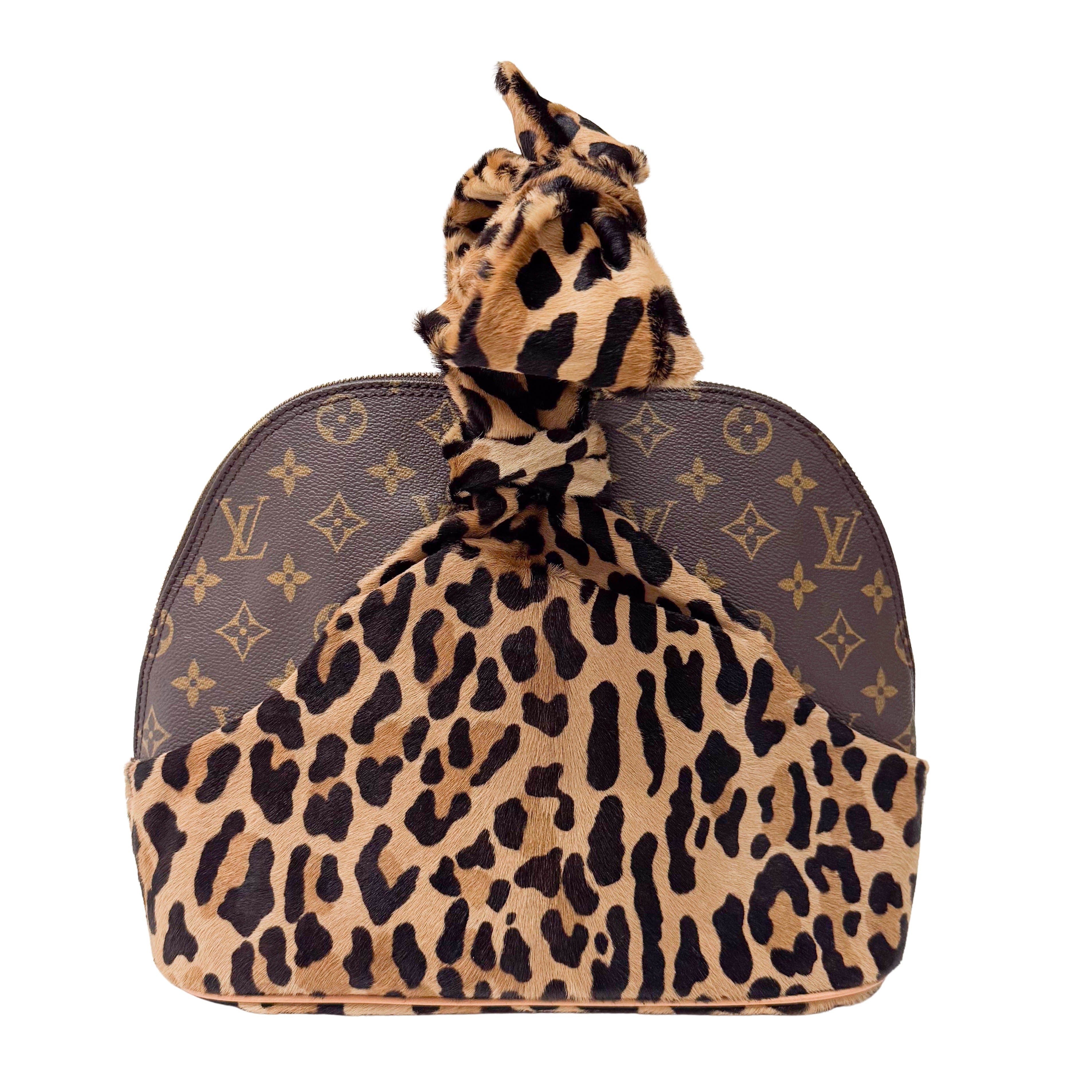 Monogram Leopard Print Pony Hair & Coated Canvas Shoulder Bag