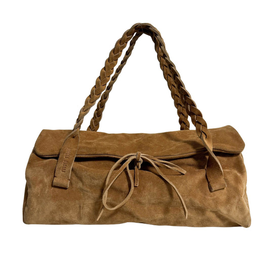 Archive Beige Suede Shoulder Bag