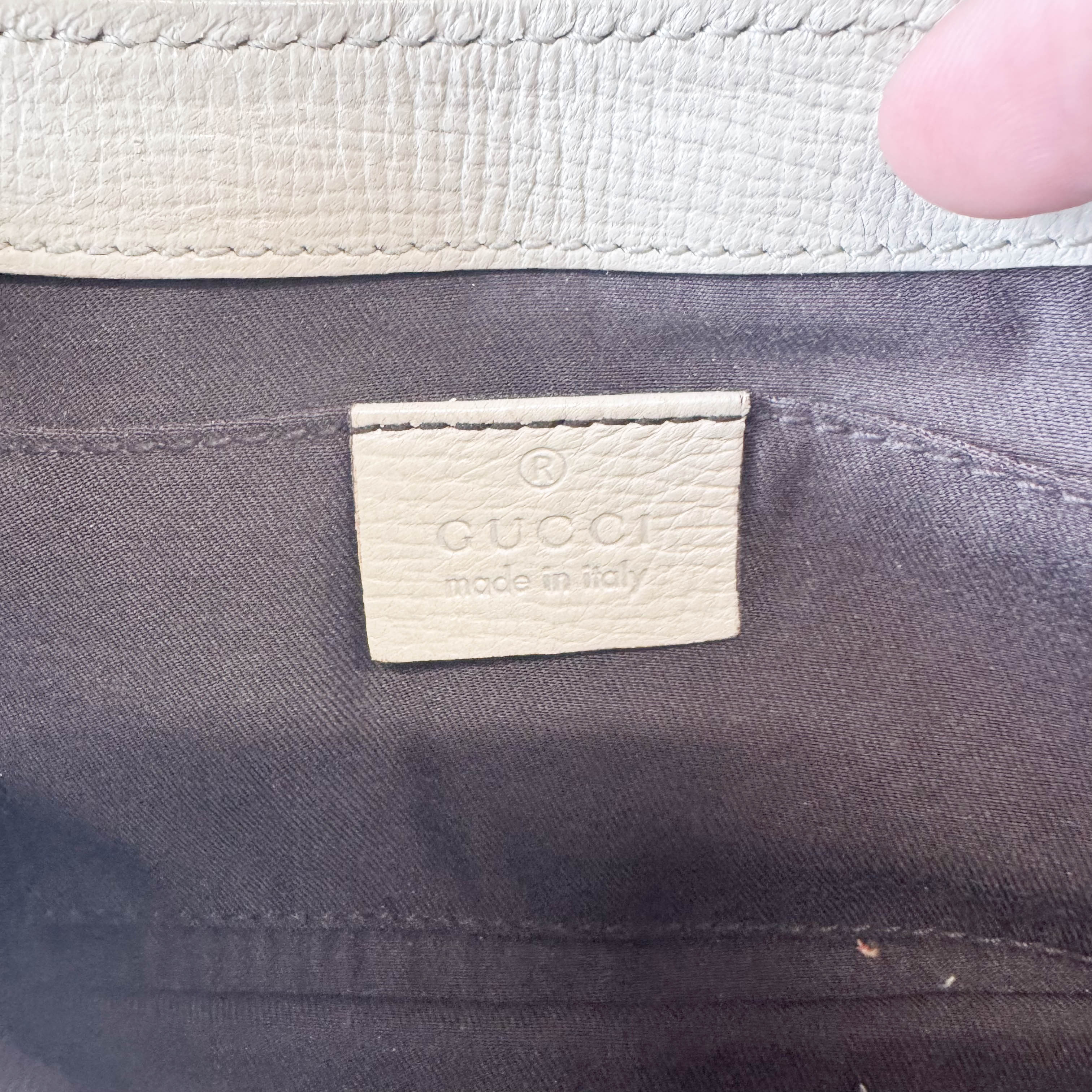 Horsebit Beige Leather Chain Shoulder Bag