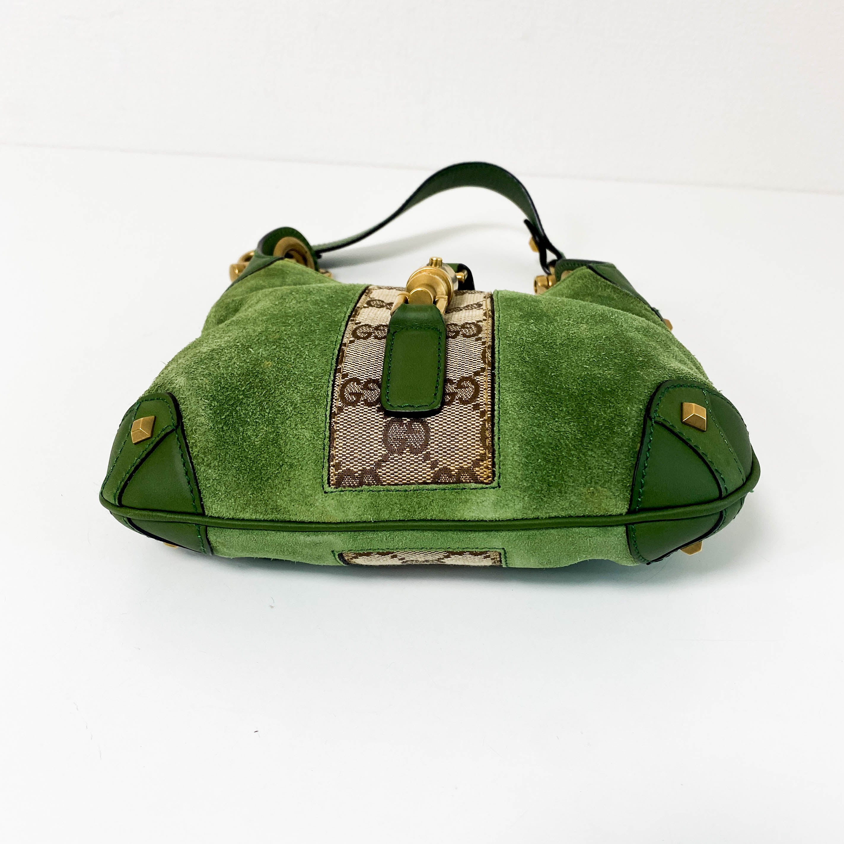 New Jackie Green Suede Shoulder Bag