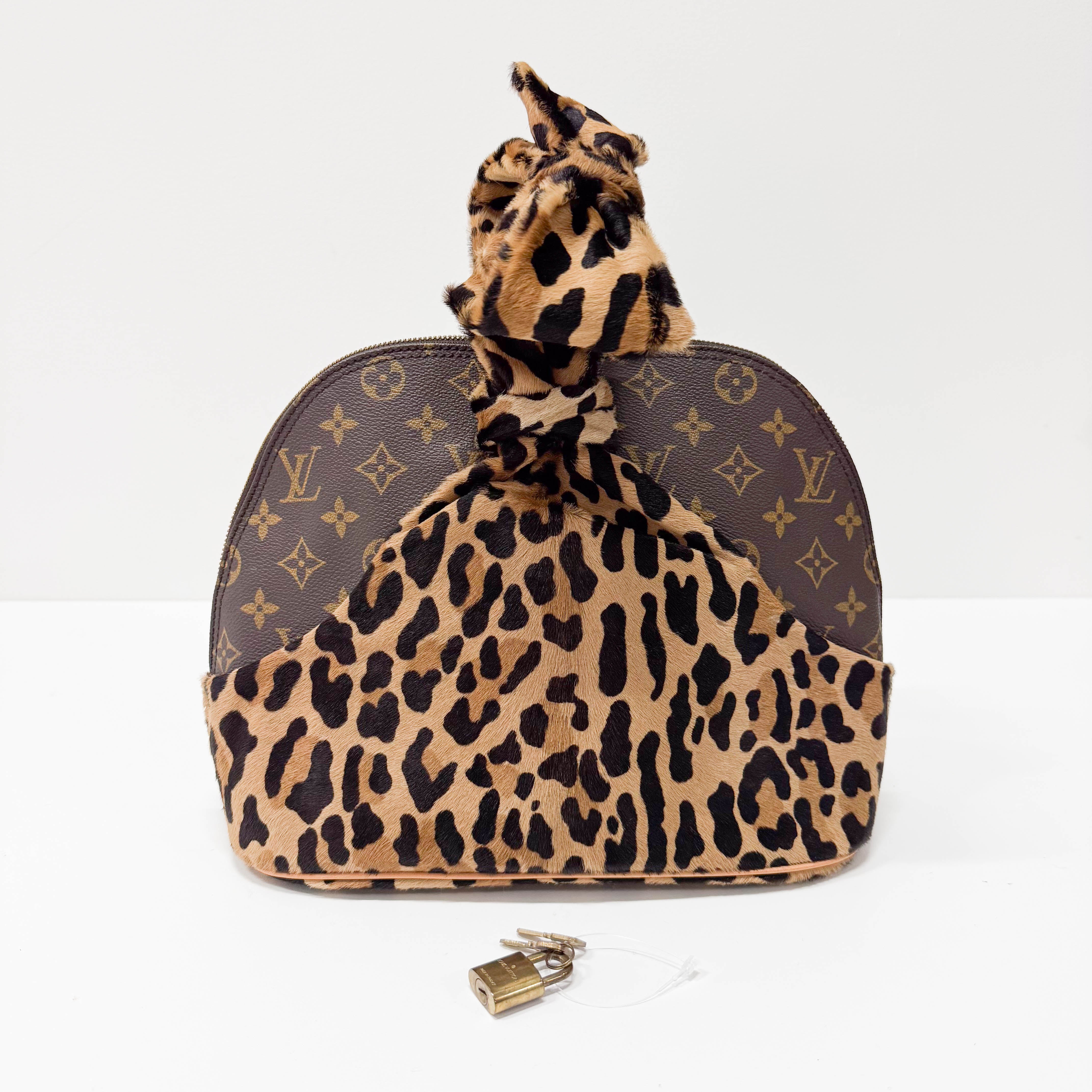 Monogram Leopard Print Pony Hair & Coated Canvas Shoulder Bag
