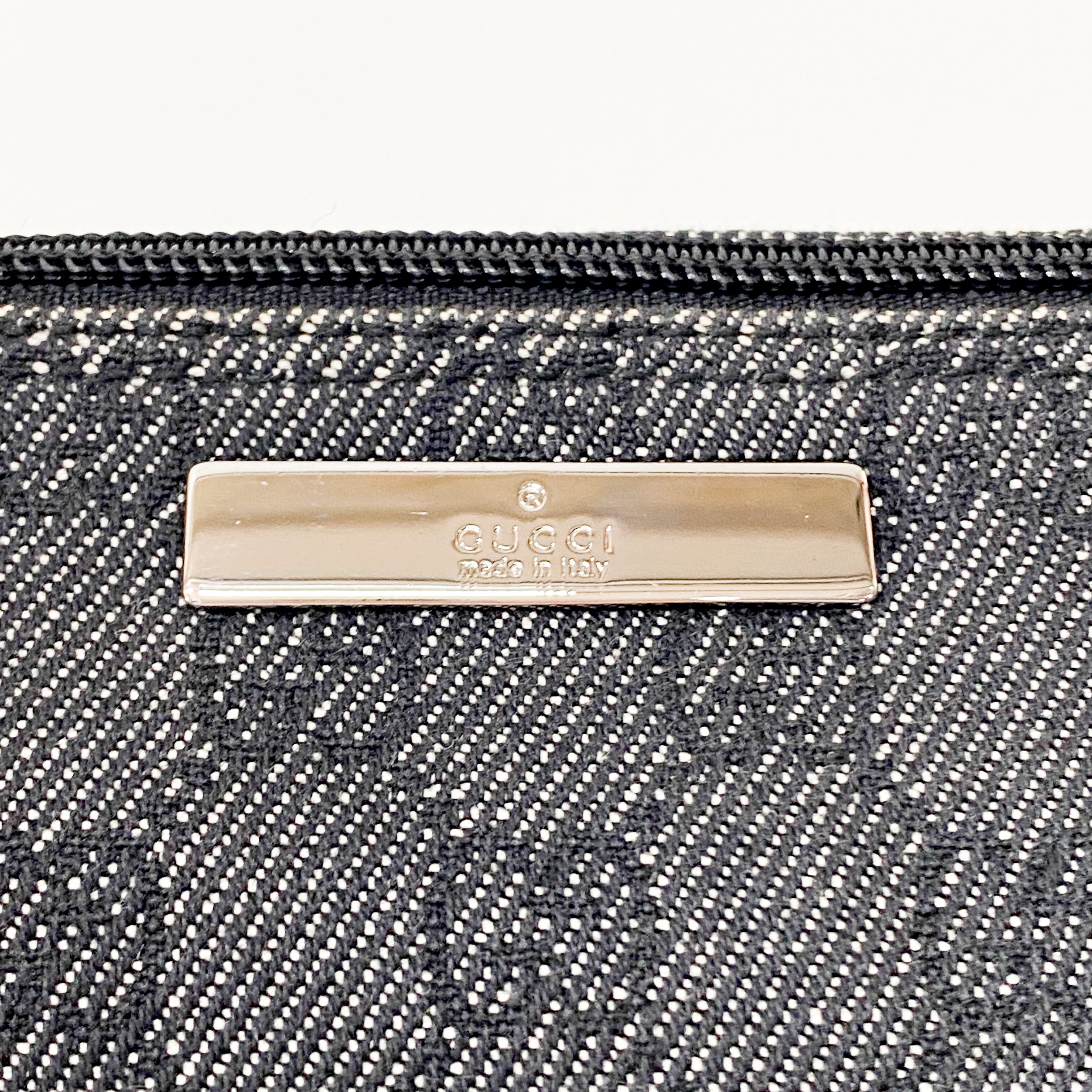 Black GG Canvas Boat Pouch