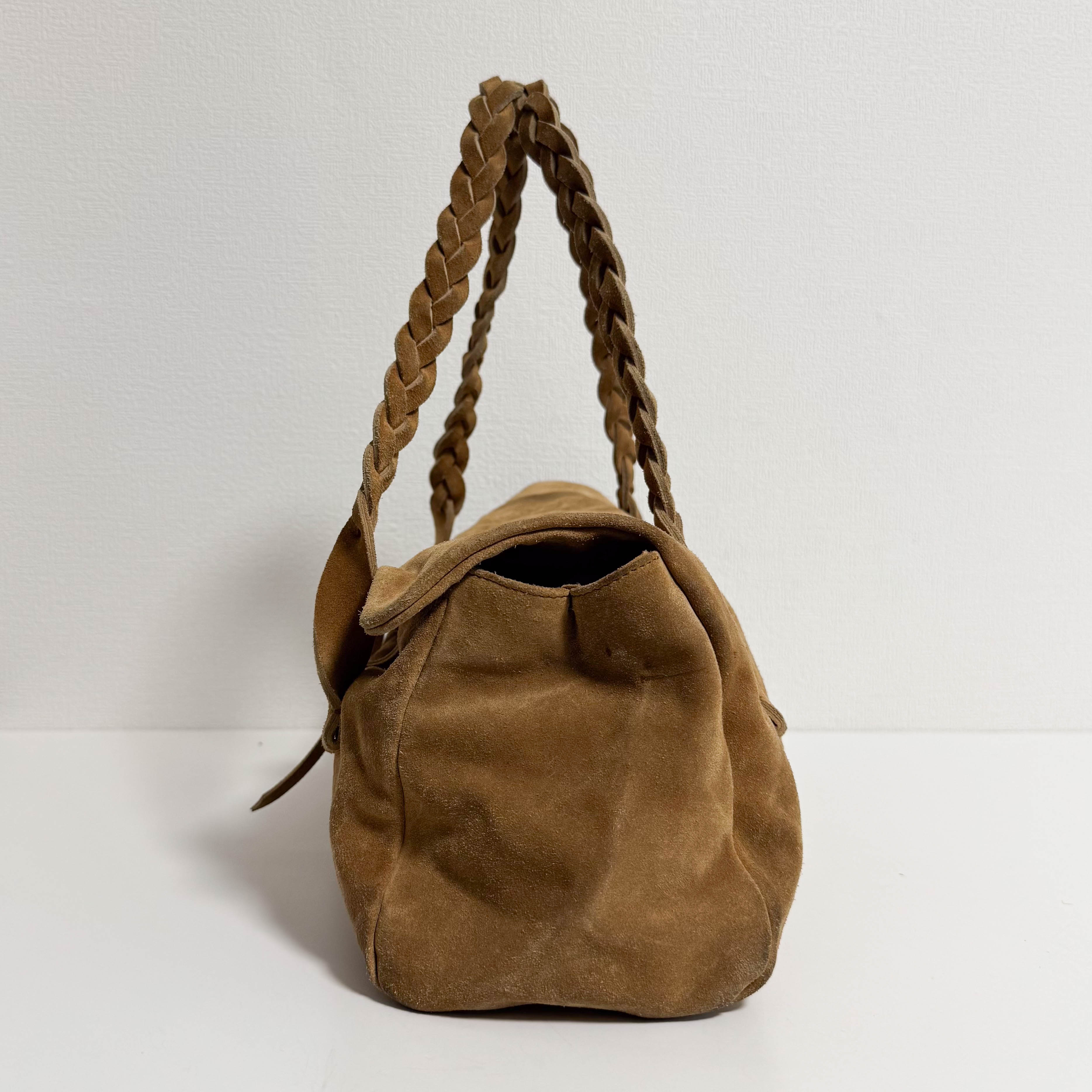 Archive Beige Suede Shoulder Bag