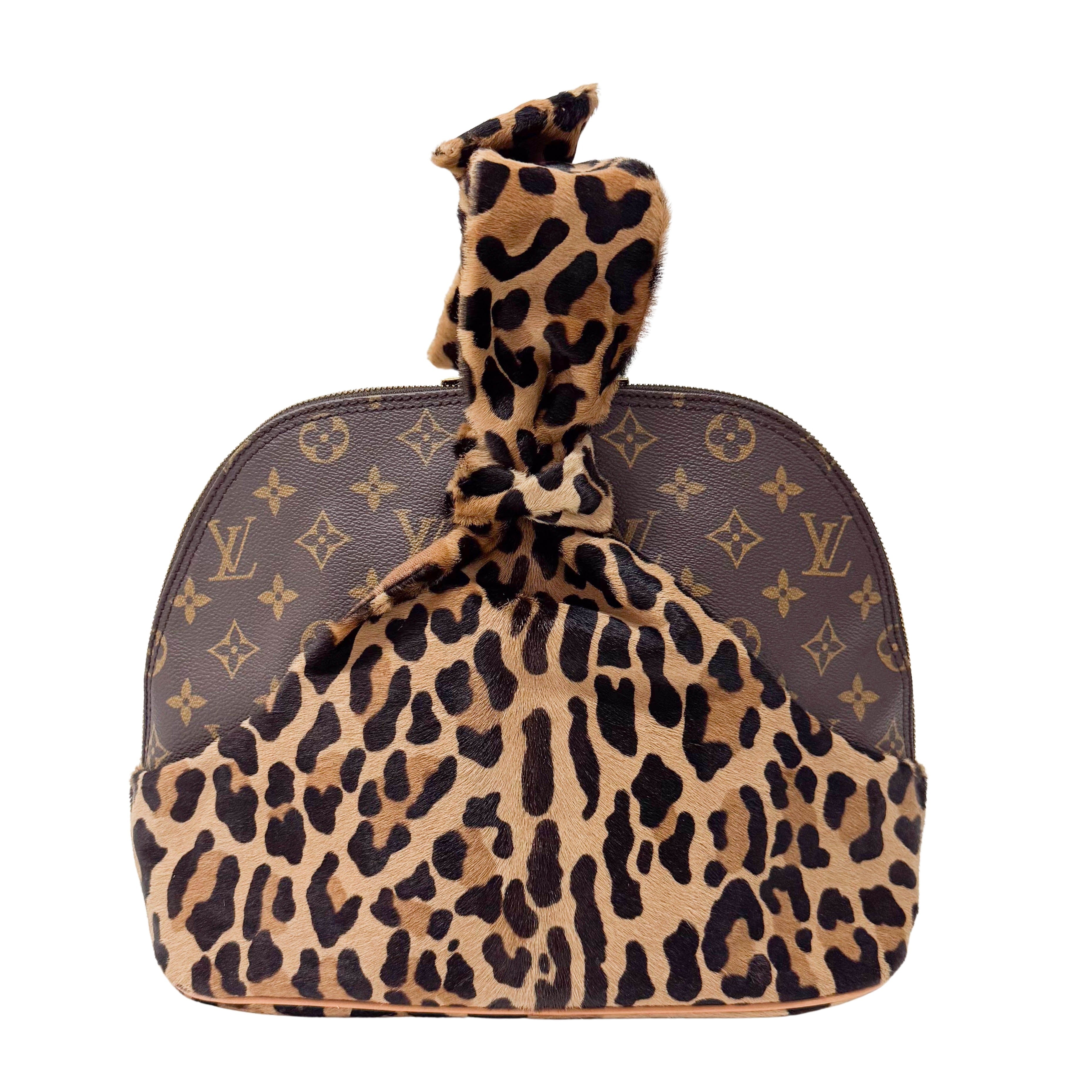 Monogram Leopard Print Pony Hair & Coated Canvas Shoulder Bag