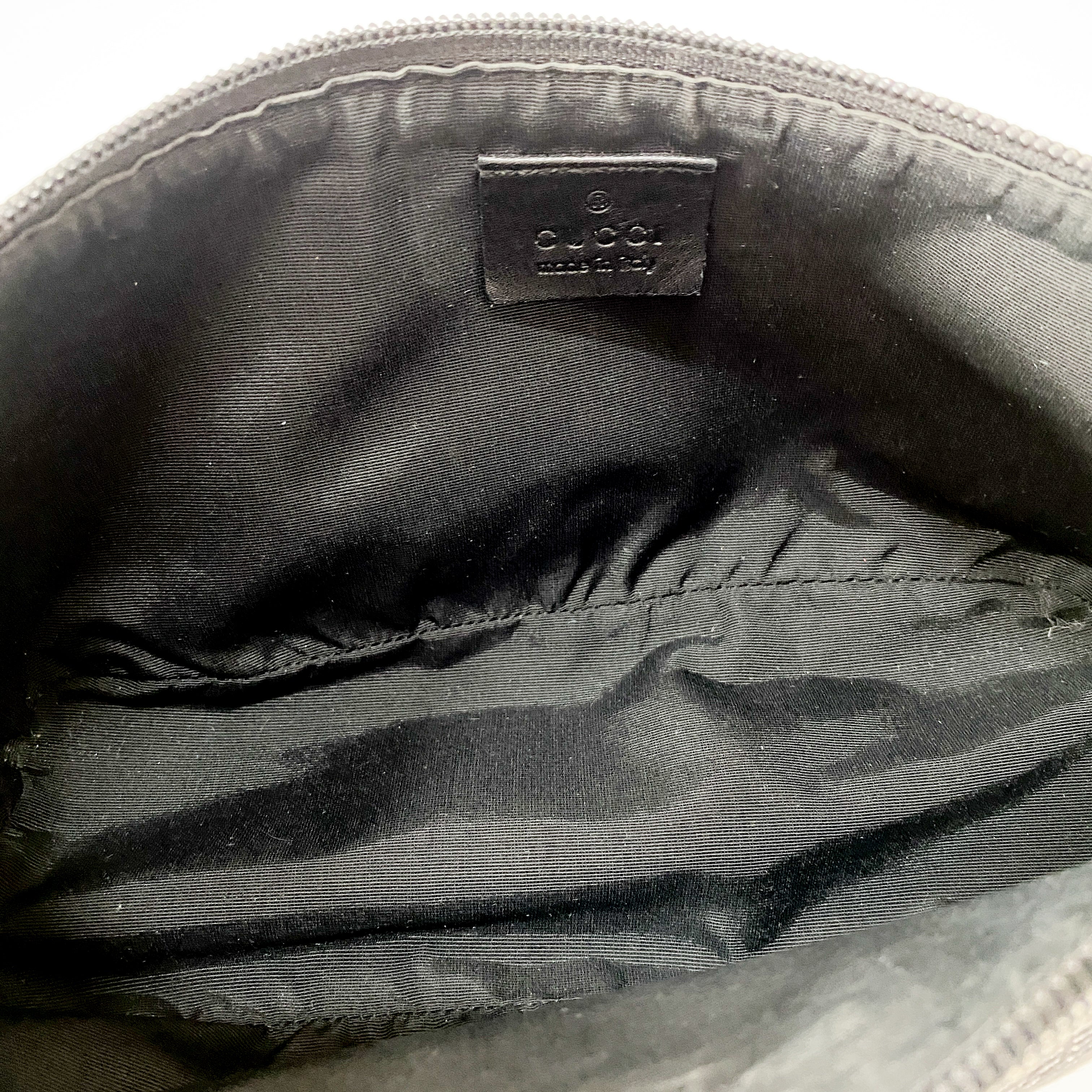 Black GG Canvas Boat Pouch