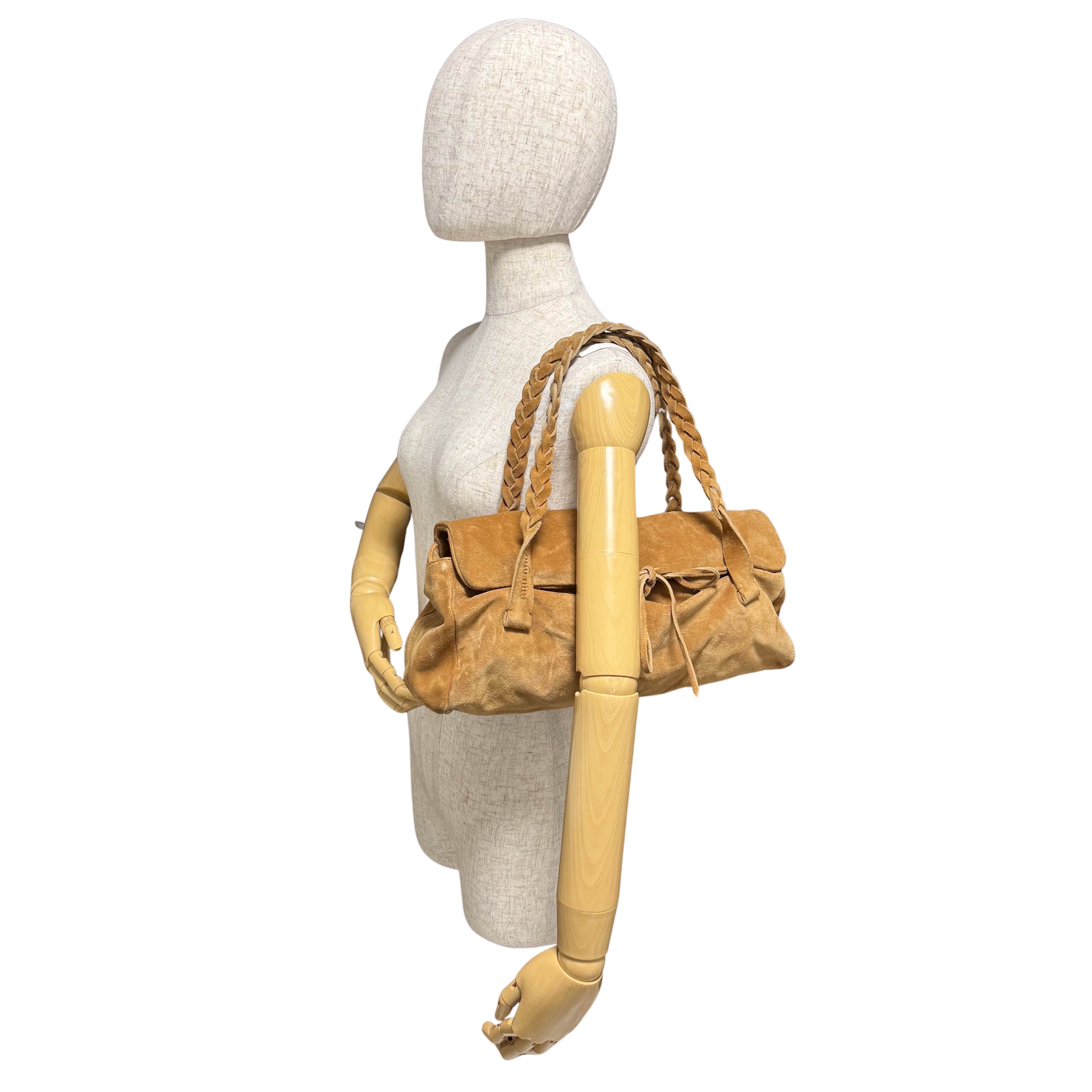Archive Beige Suede Shoulder Bag