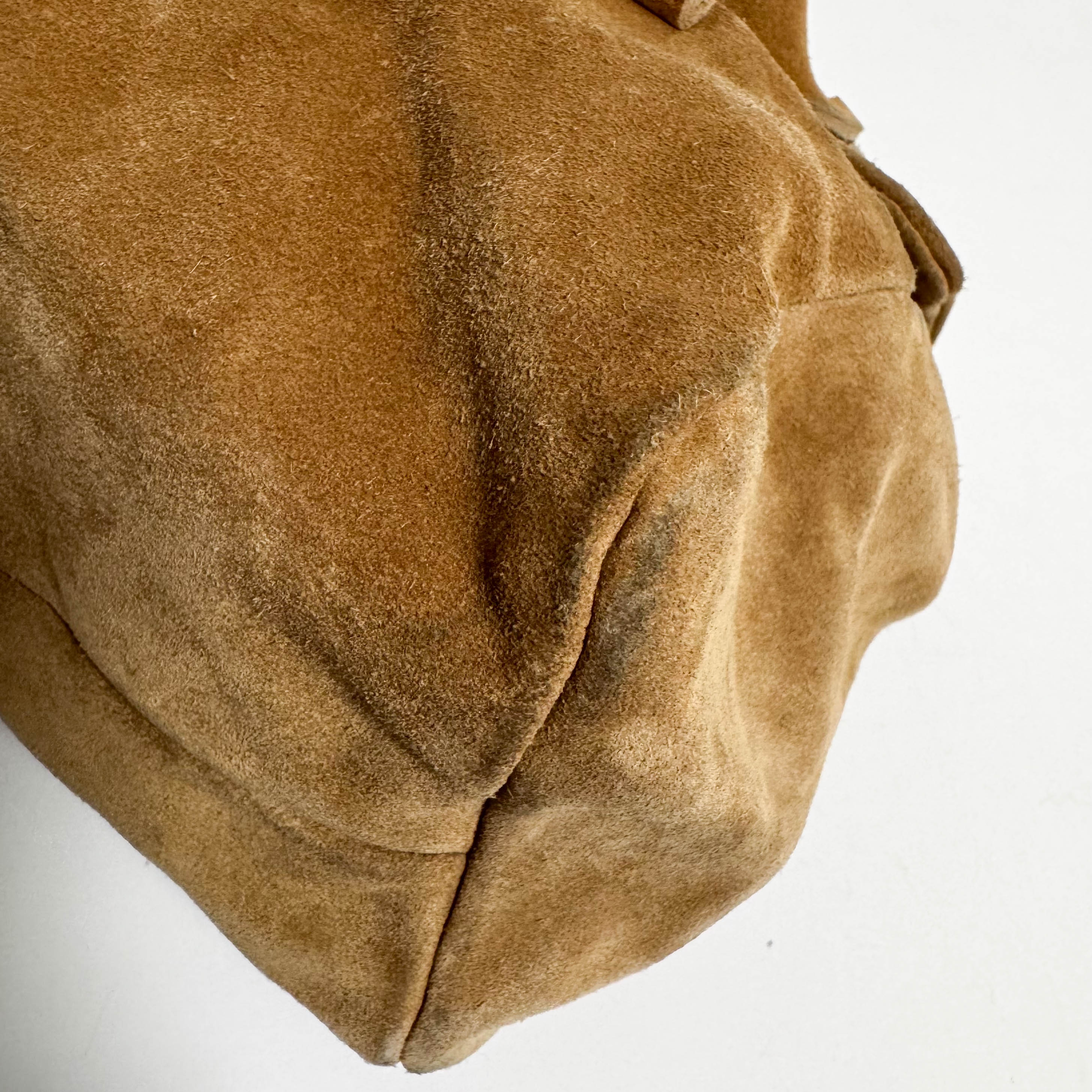 Archive Beige Suede Shoulder Bag