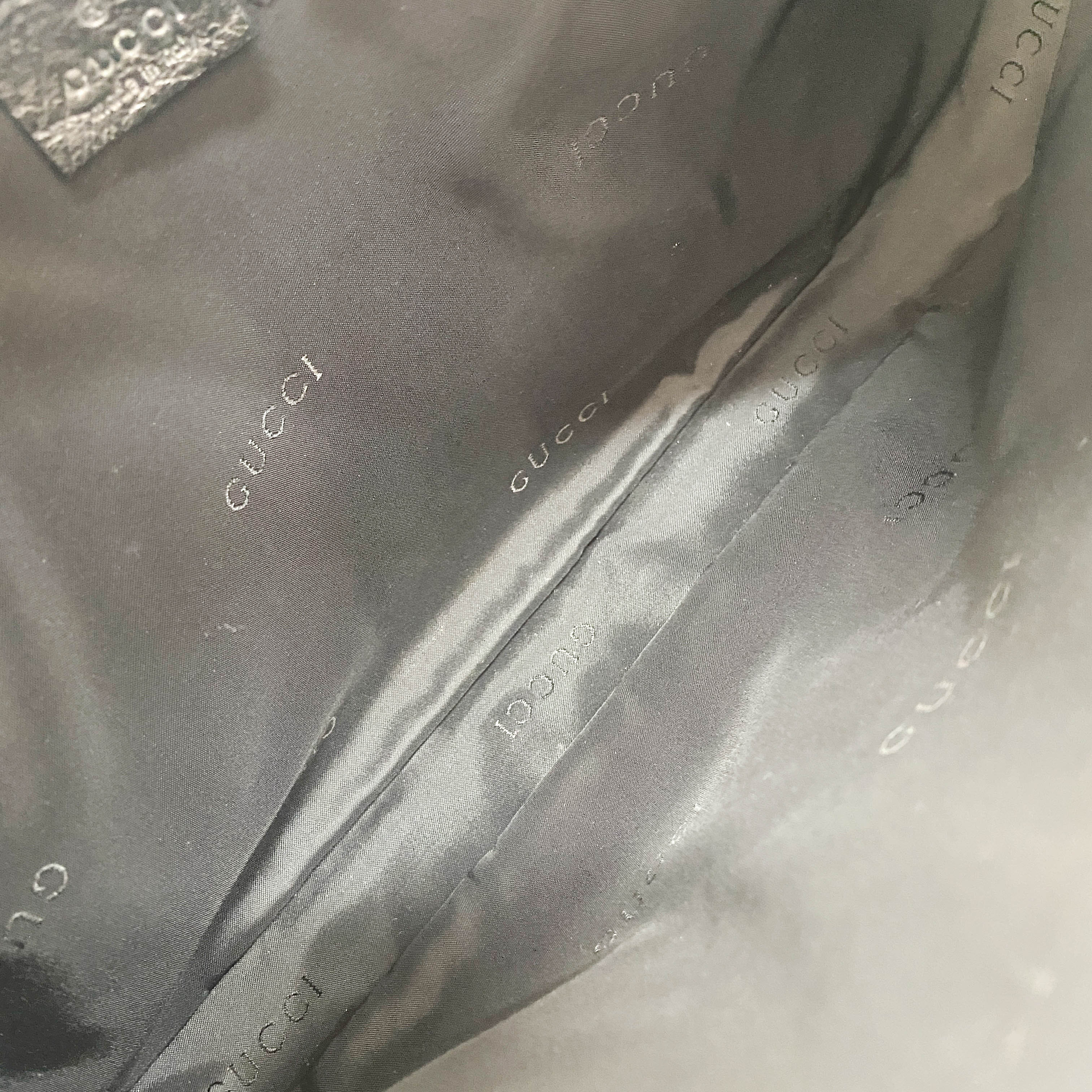 Jackie Black Ostrich Leather Shoulder Bag