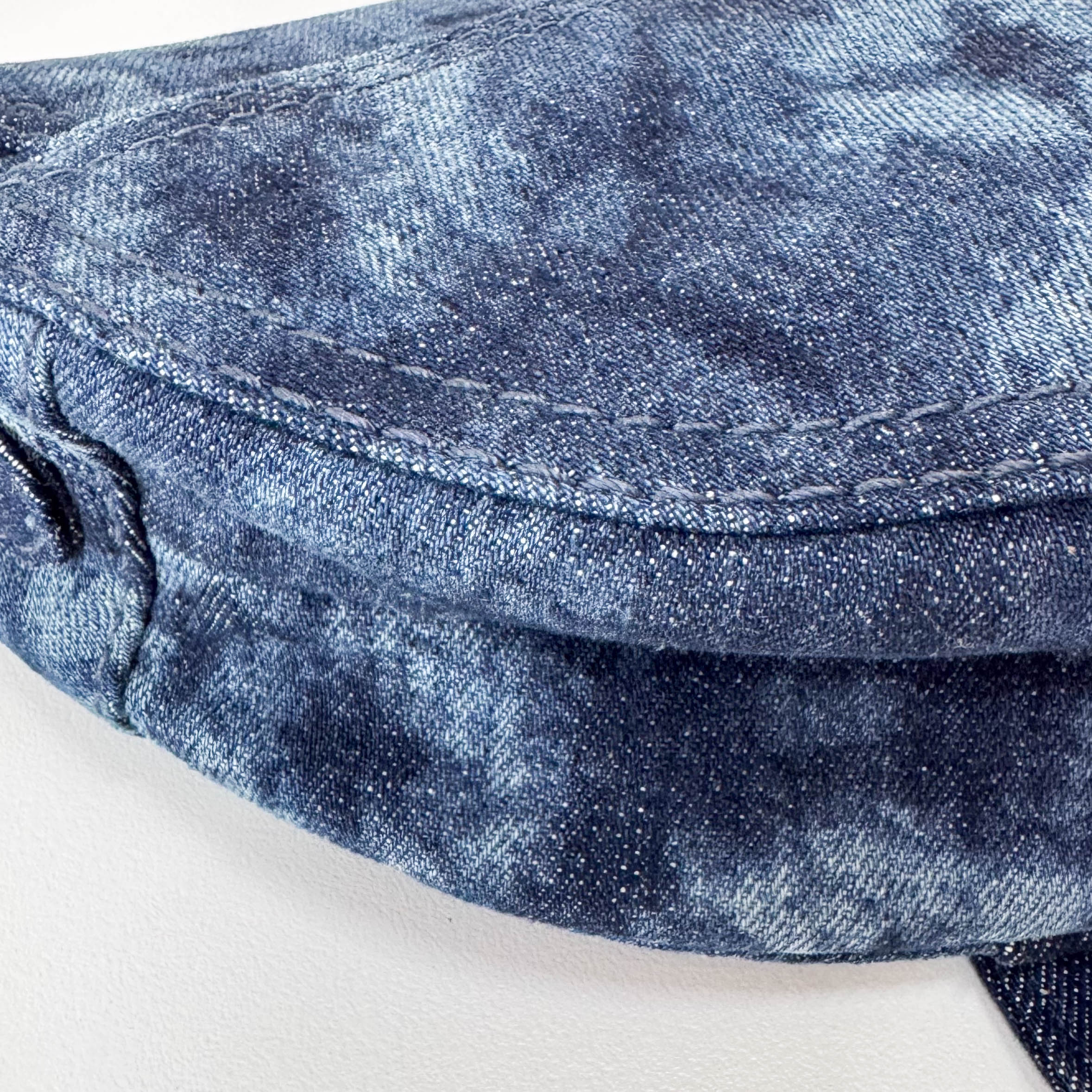 Saddle Blue Denim Shoulder Bag