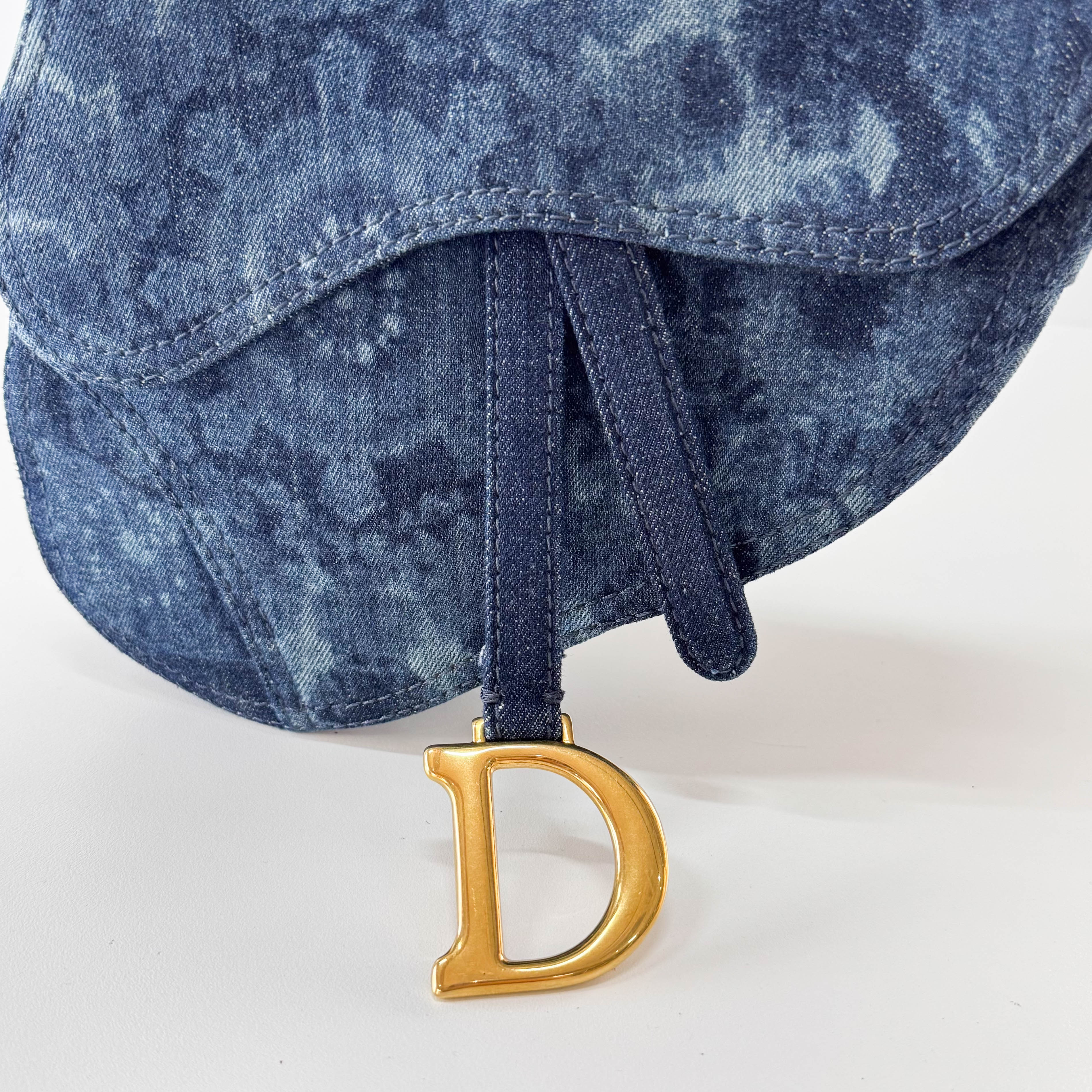 Saddle Blue Denim Shoulder Bag