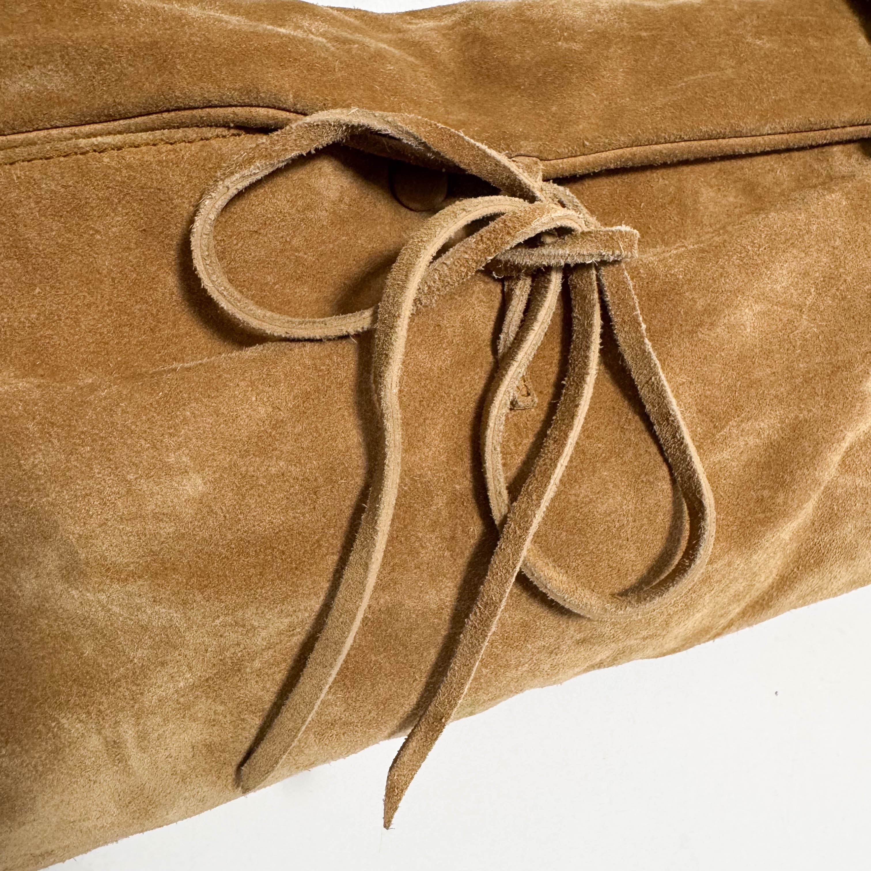 Archive Beige Suede Shoulder Bag
