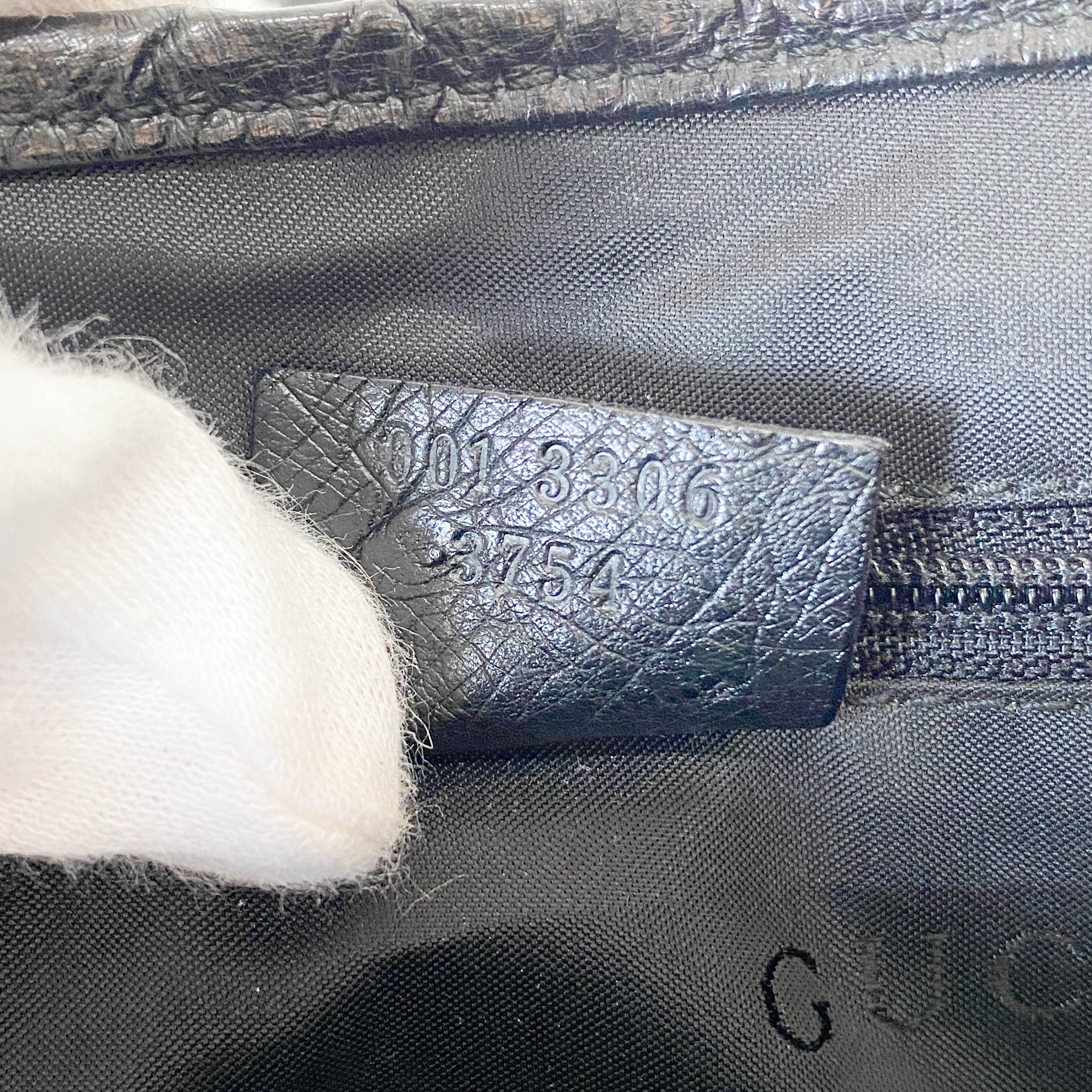 Jackie Black Ostrich Leather Shoulder Bag