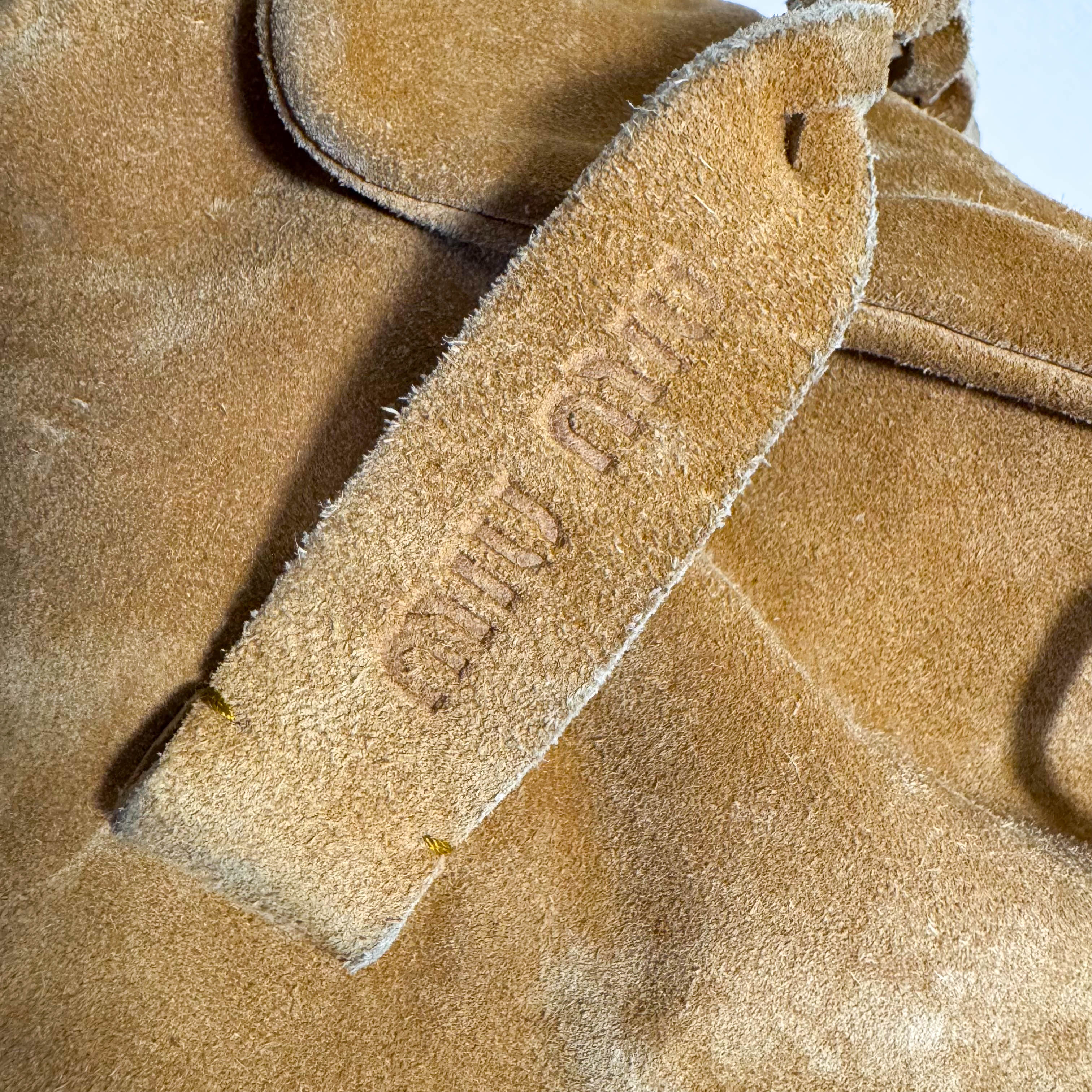 Archive Beige Suede Shoulder Bag