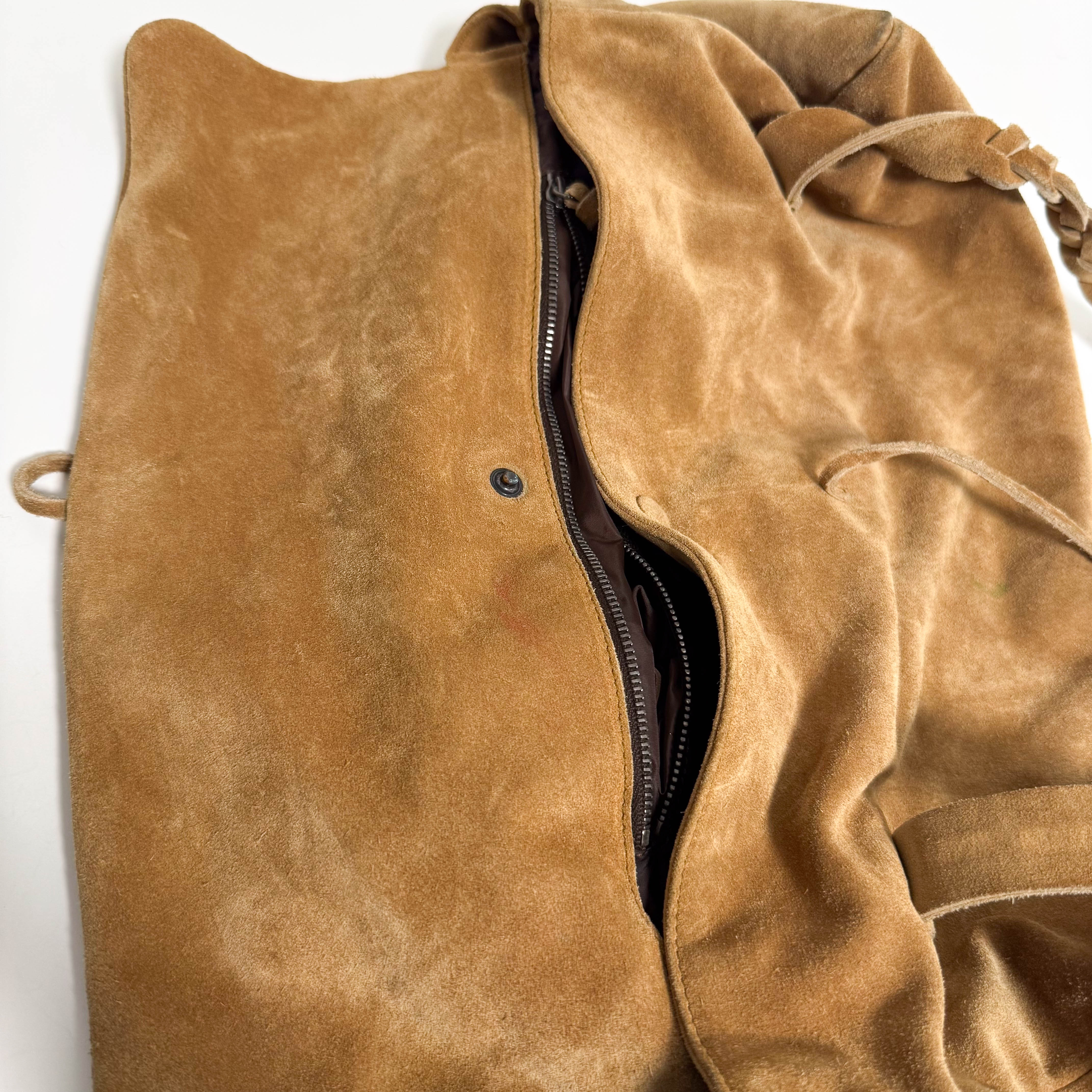 Archive Beige Suede Shoulder Bag