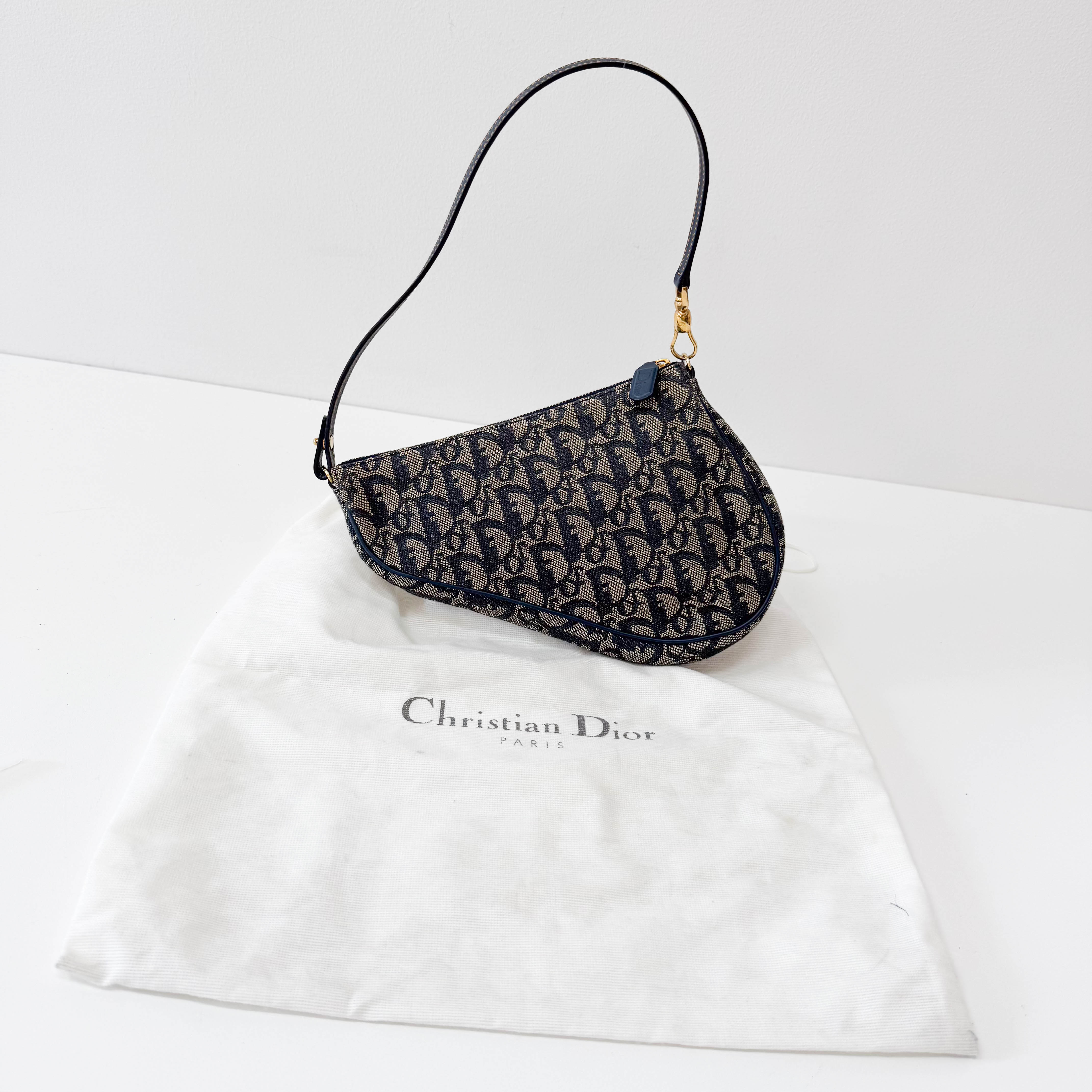 Mini Saddle Vintage Navy Trotter Shoulder Bag