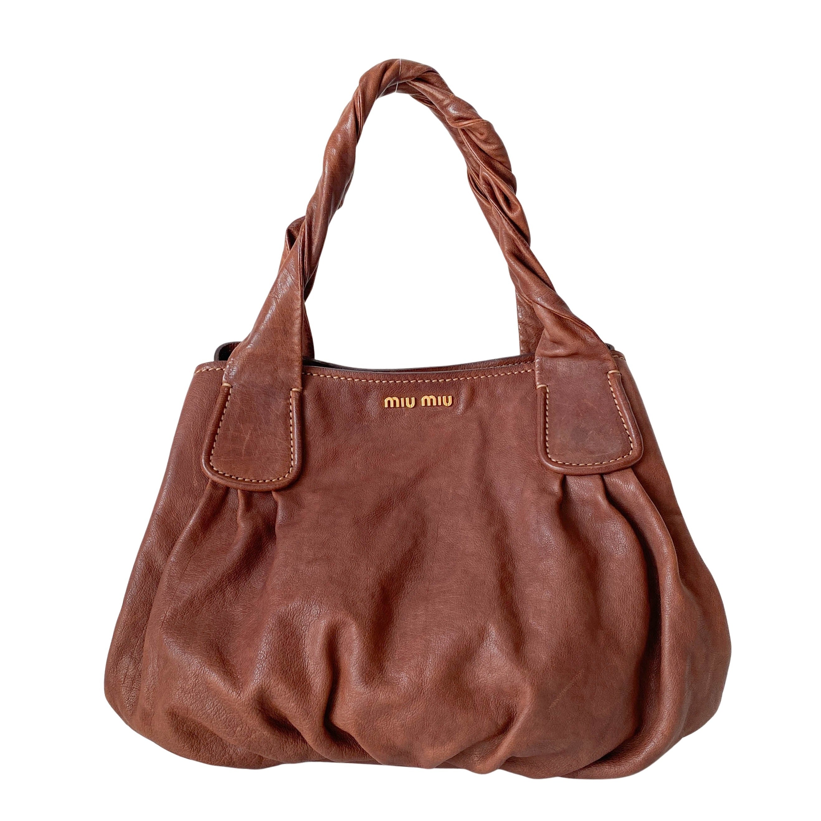 Vintage Brown Leather Tote Bag
