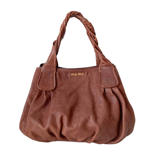 Vintage Brown Leather Tote Bag